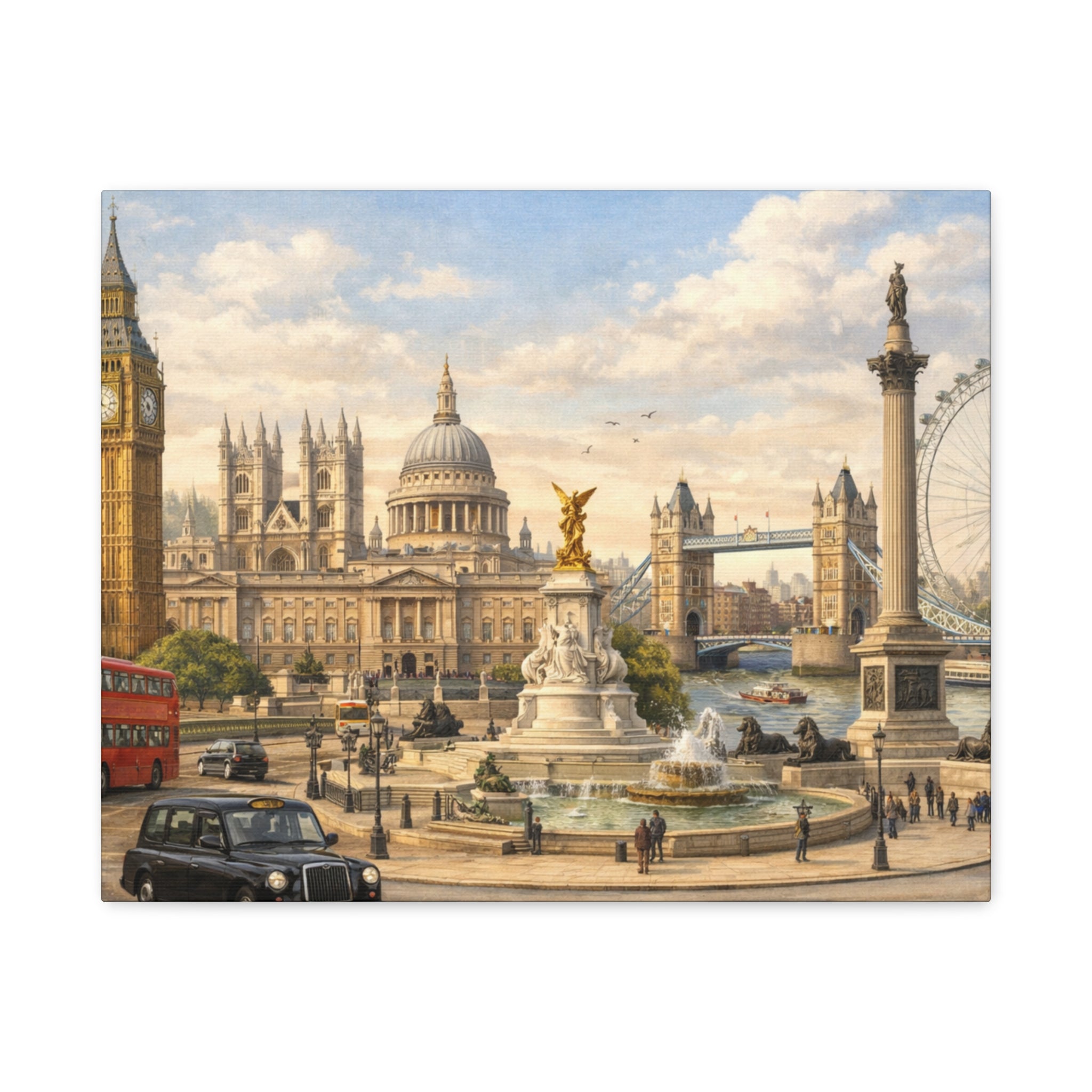 London Cityscape Matte Canvas Print Wall Art