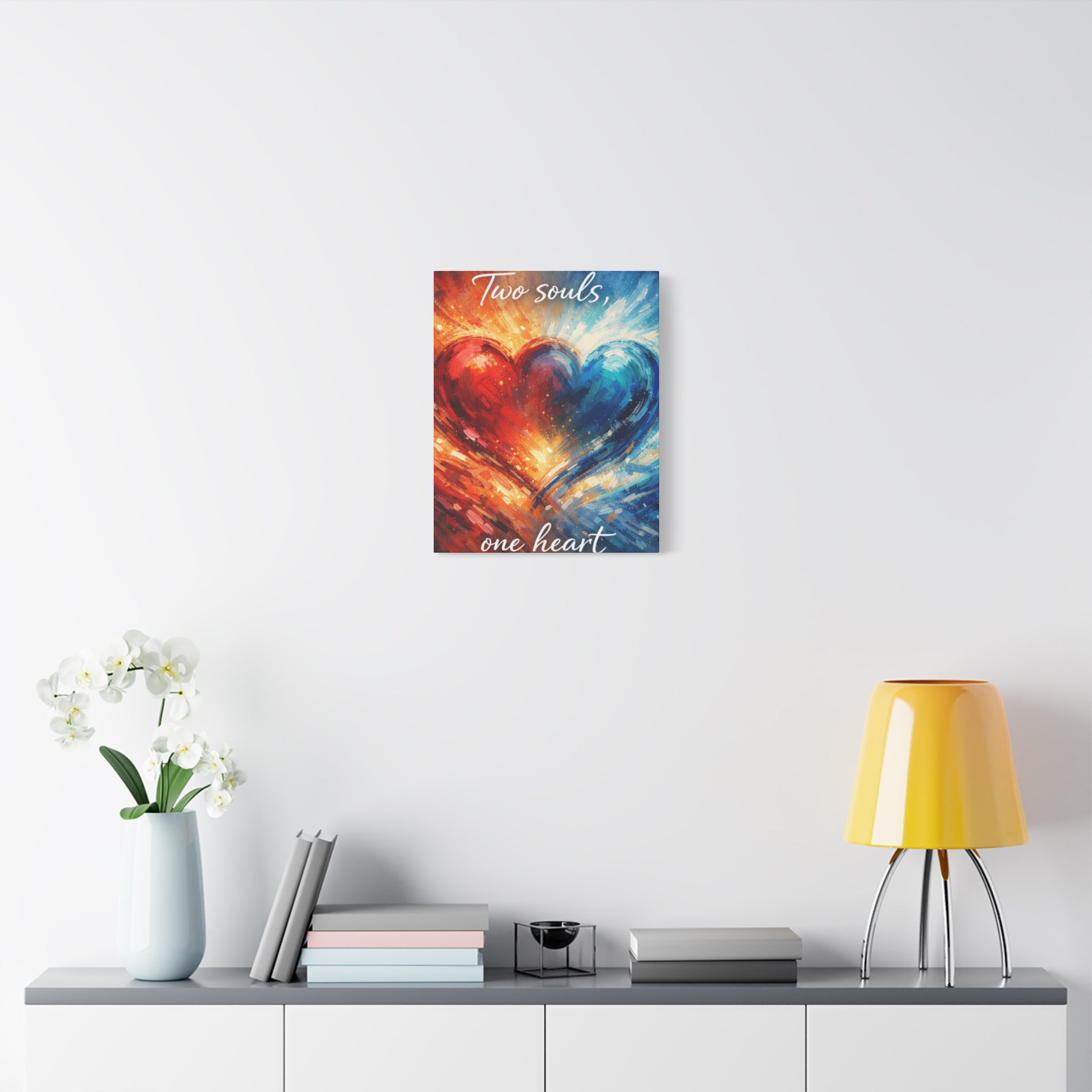 Two Souls One Heart Abstract Heart Canvas
