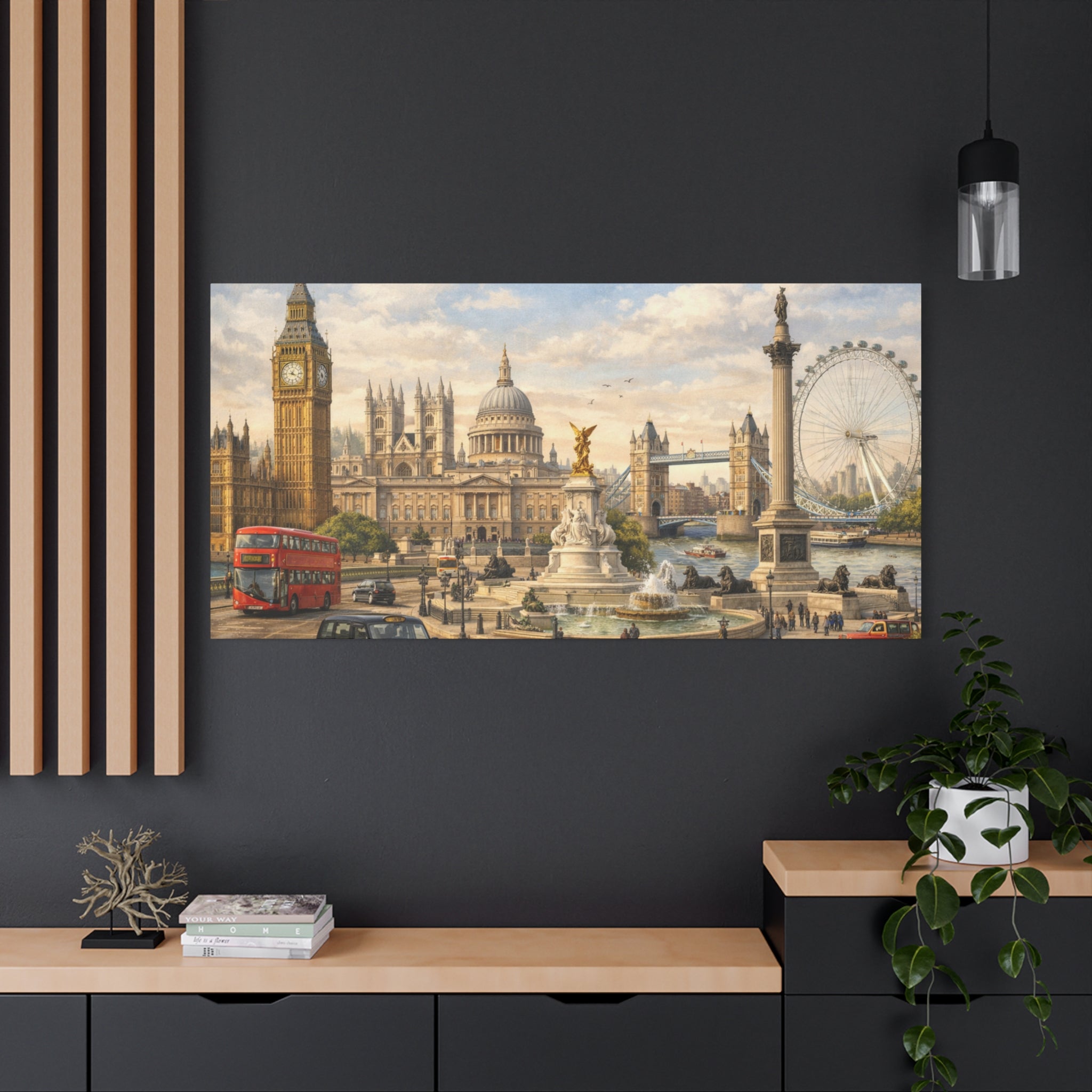 London Cityscape Matte Canvas Print Wall Art
