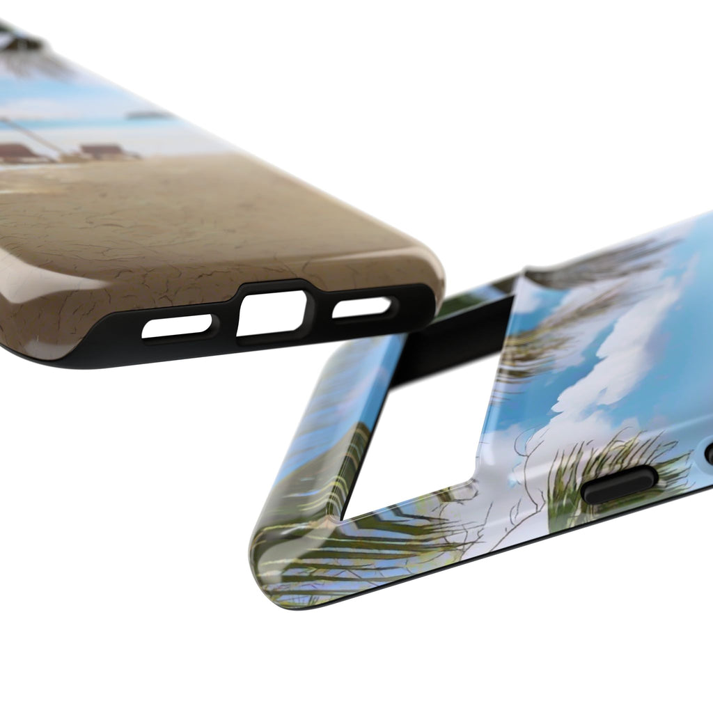 Beach Paradise Tropical Palm Beach Scene Tough Phone Case