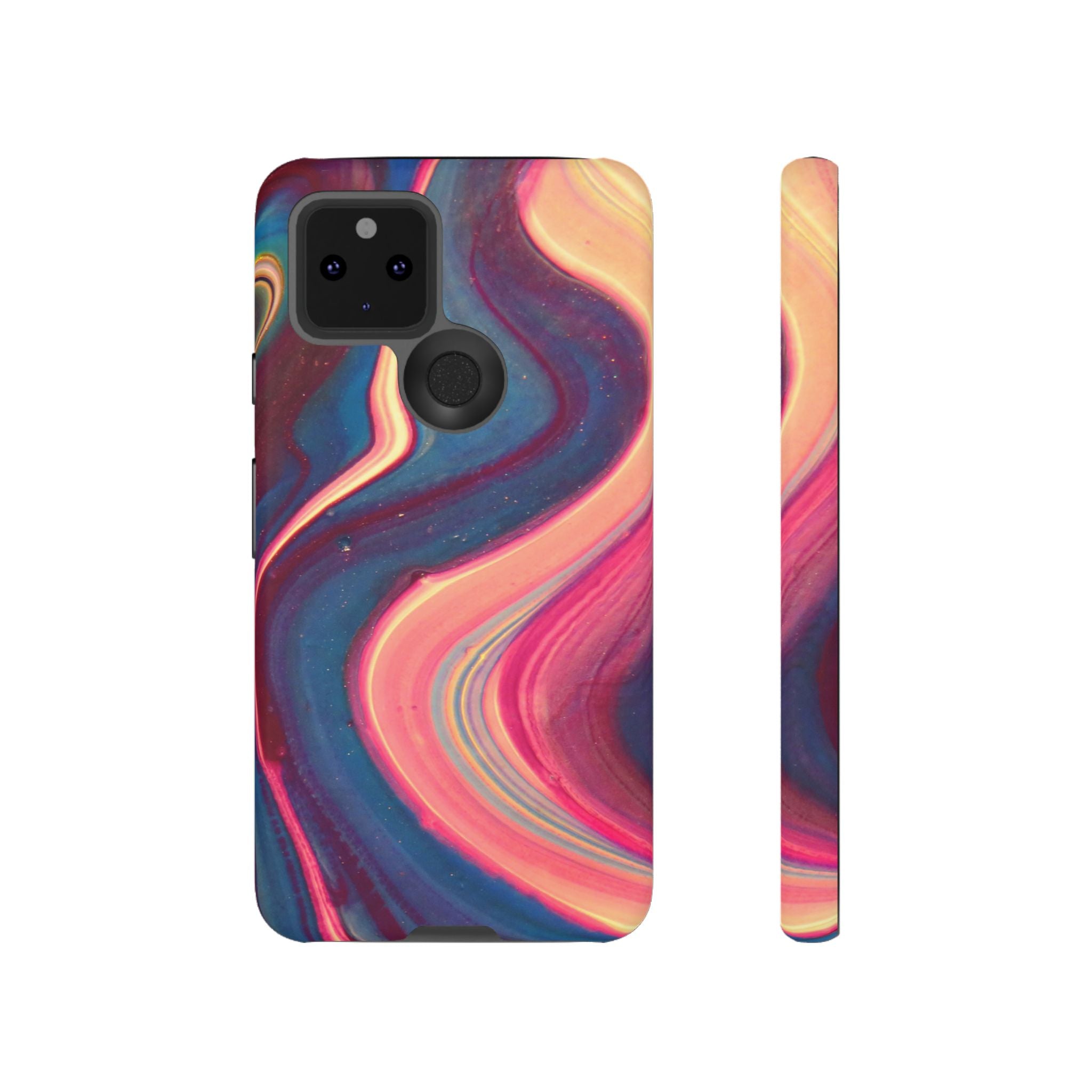 Colorful Wavy Marble Swirl Protective Phone Case