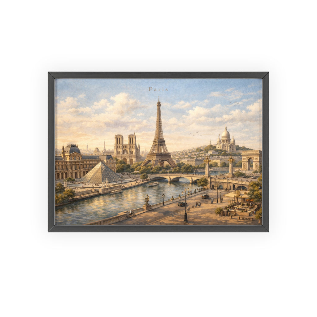 Paris Eiffel Tower Wood Framed Poster
