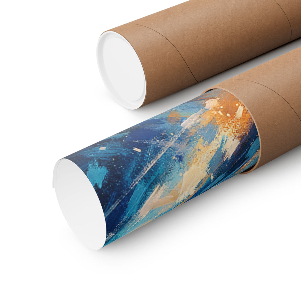 Two Souls One Heart Abstract Red and Blue Heart Matte Poster