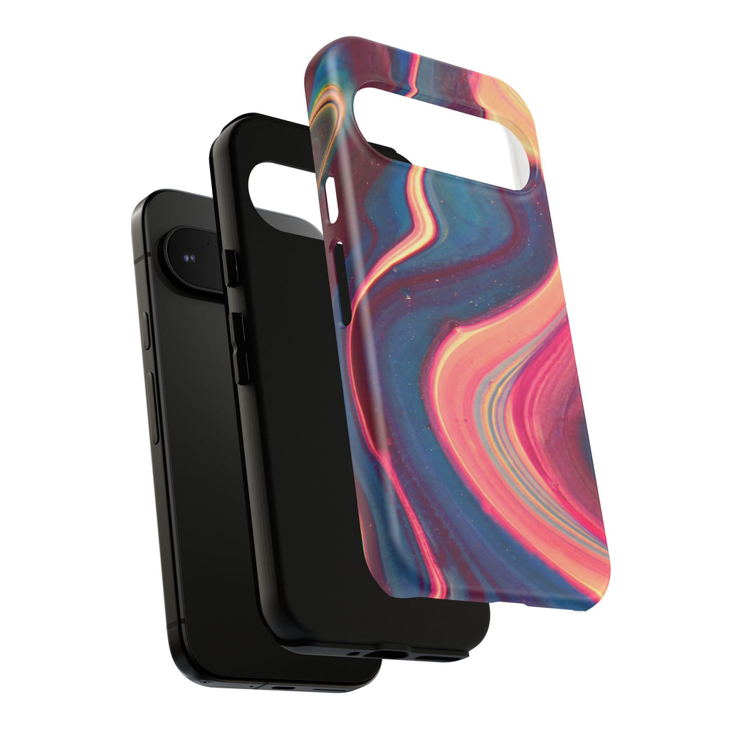 Colorful Wavy Marble Swirl Protective Phone Case