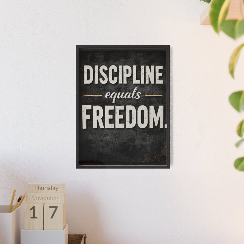 Discipline Equals Freedom Framed Poster