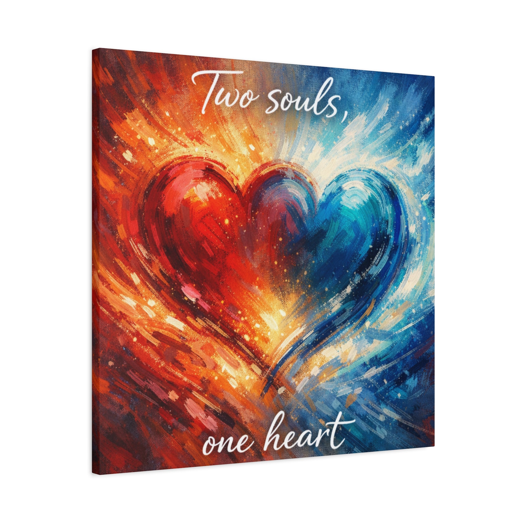 Two Souls One Heart Abstract Heart Canvas