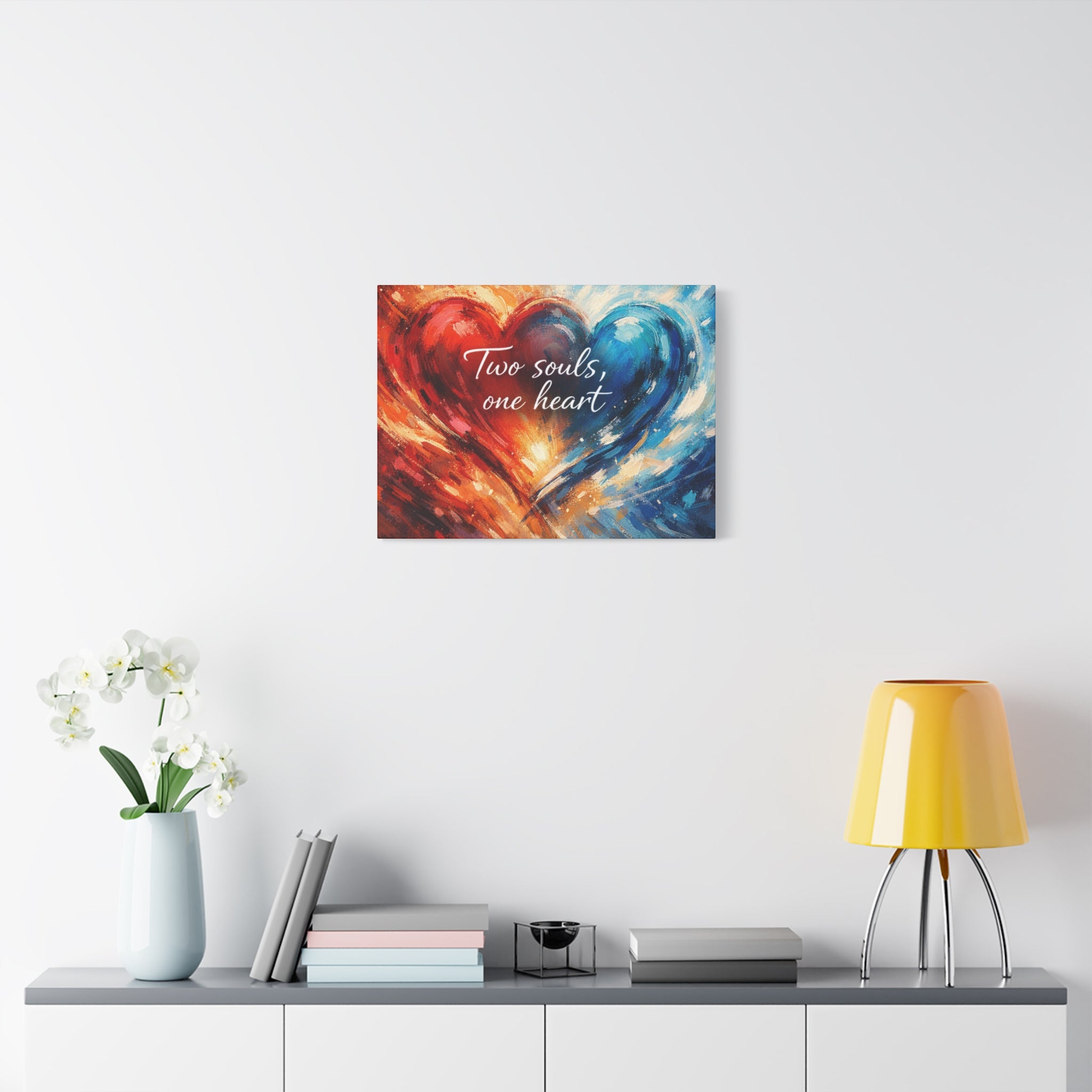 Two Souls One Heart Intertwined Heart Matte Canvas
