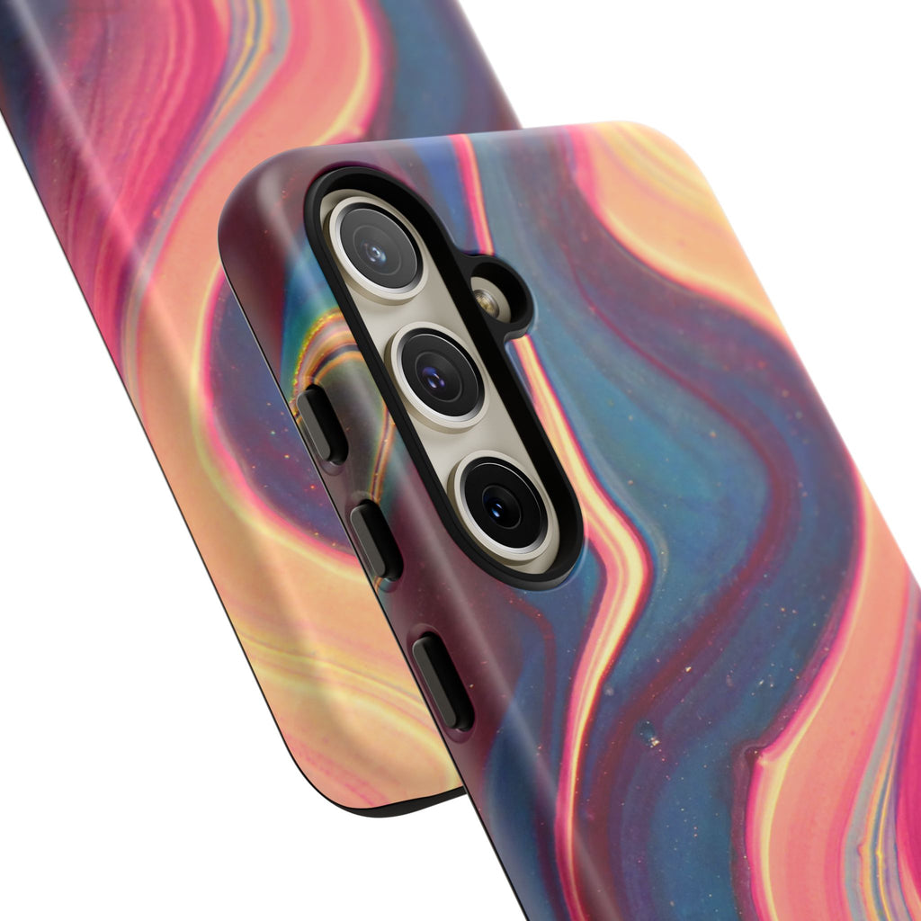 Colorful Wavy Marble Swirl Protective Phone Case