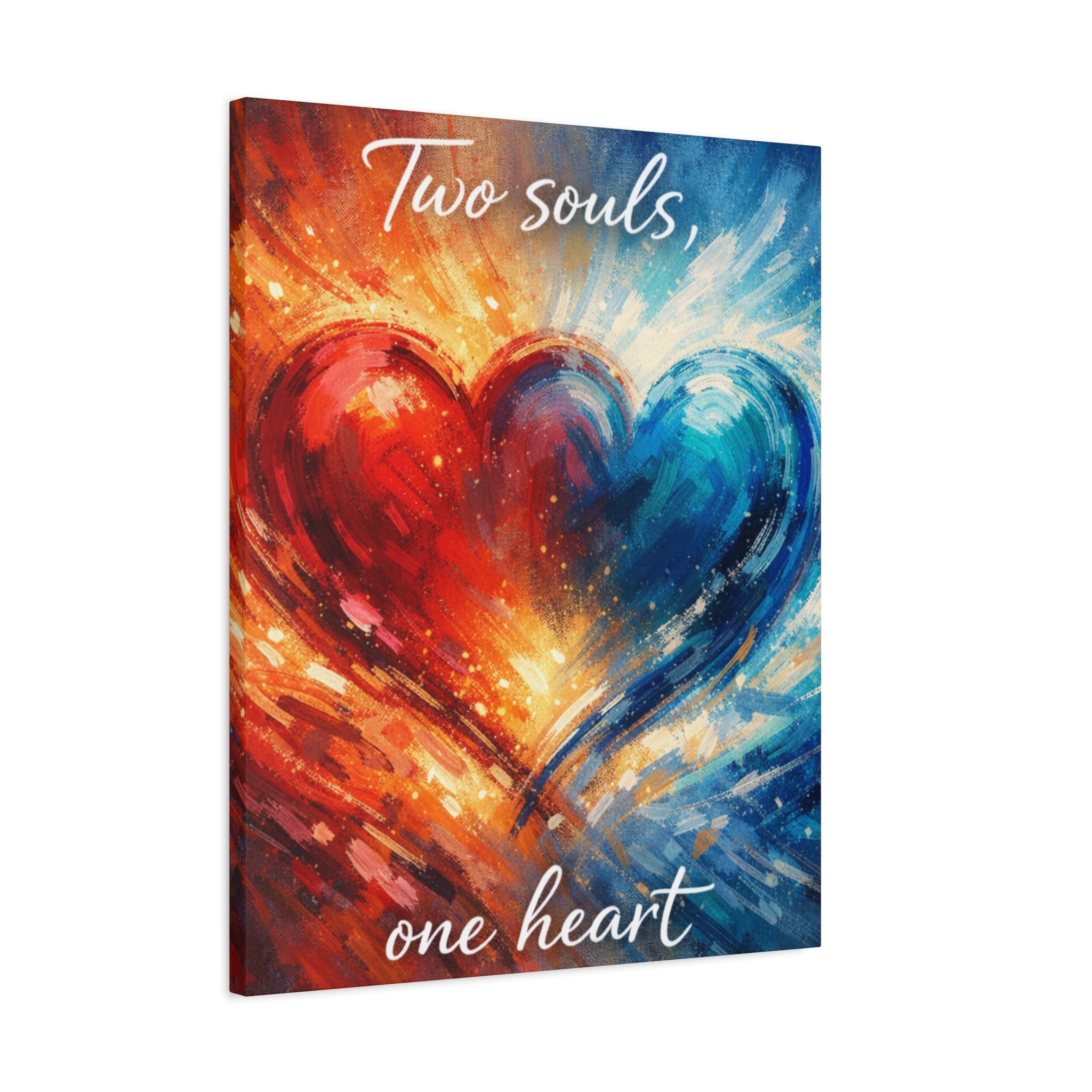 Two Souls One Heart Abstract Heart Canvas