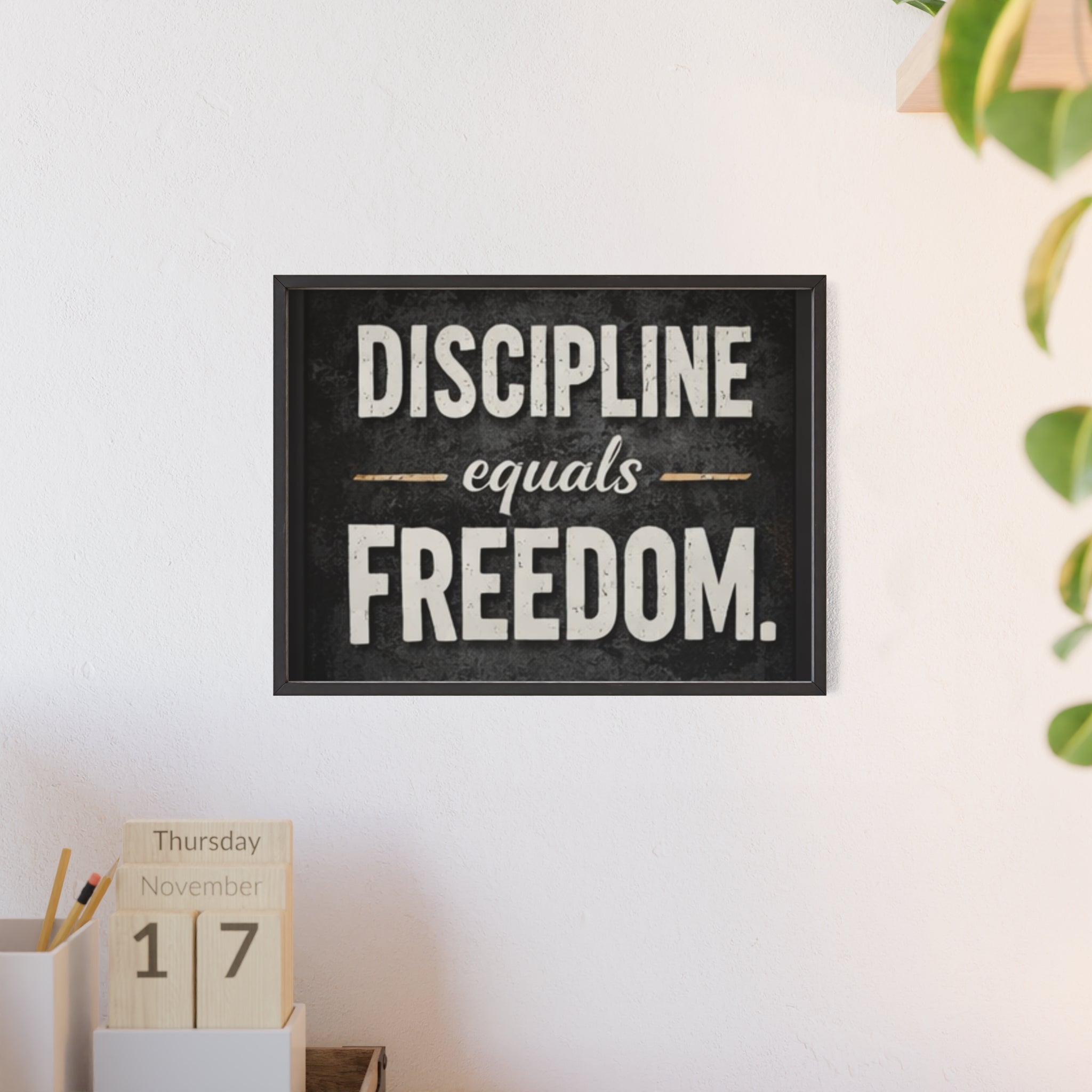 Discipline Equals Freedom Framed Poster
