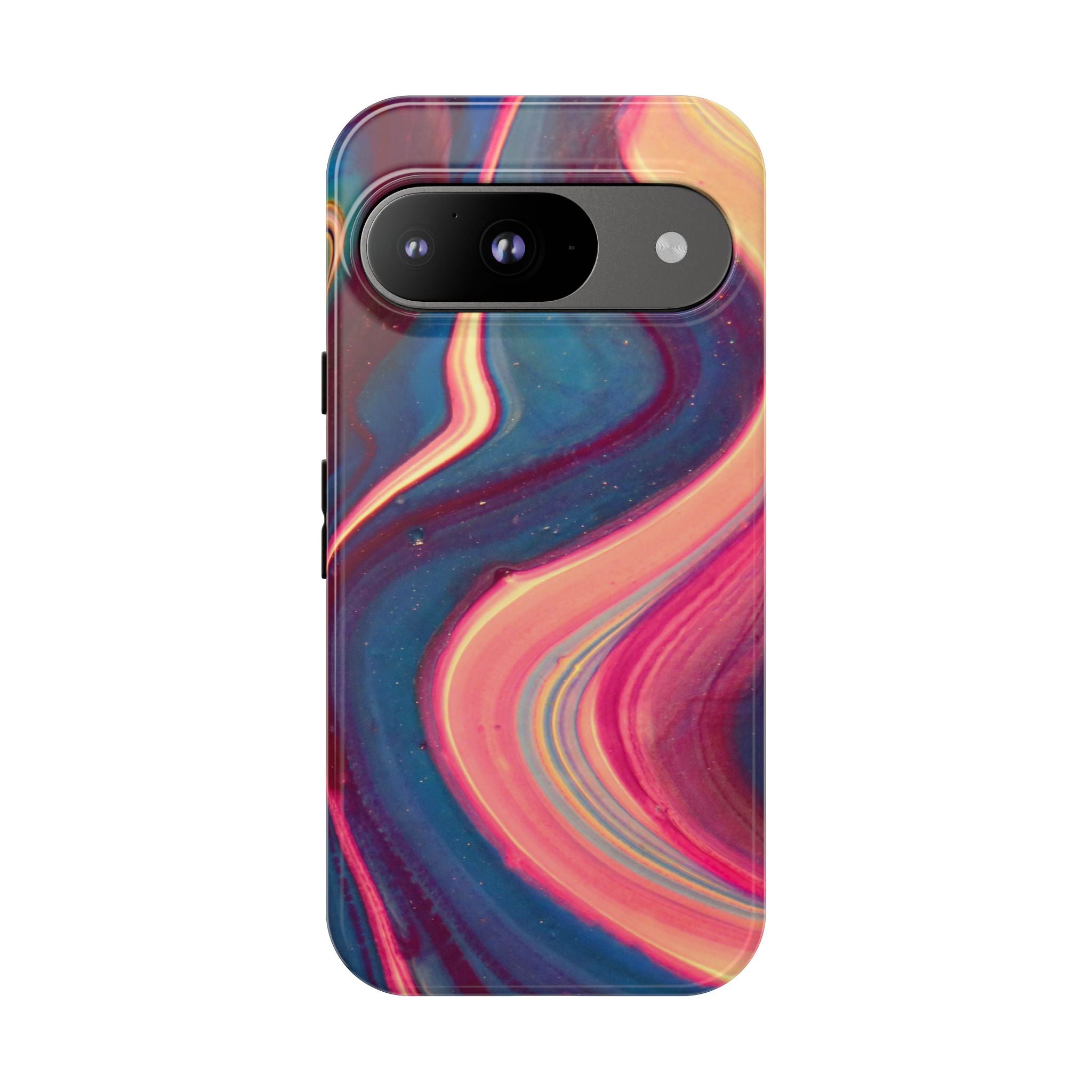 Colorful Wavy Marble Swirl Protective Phone Case