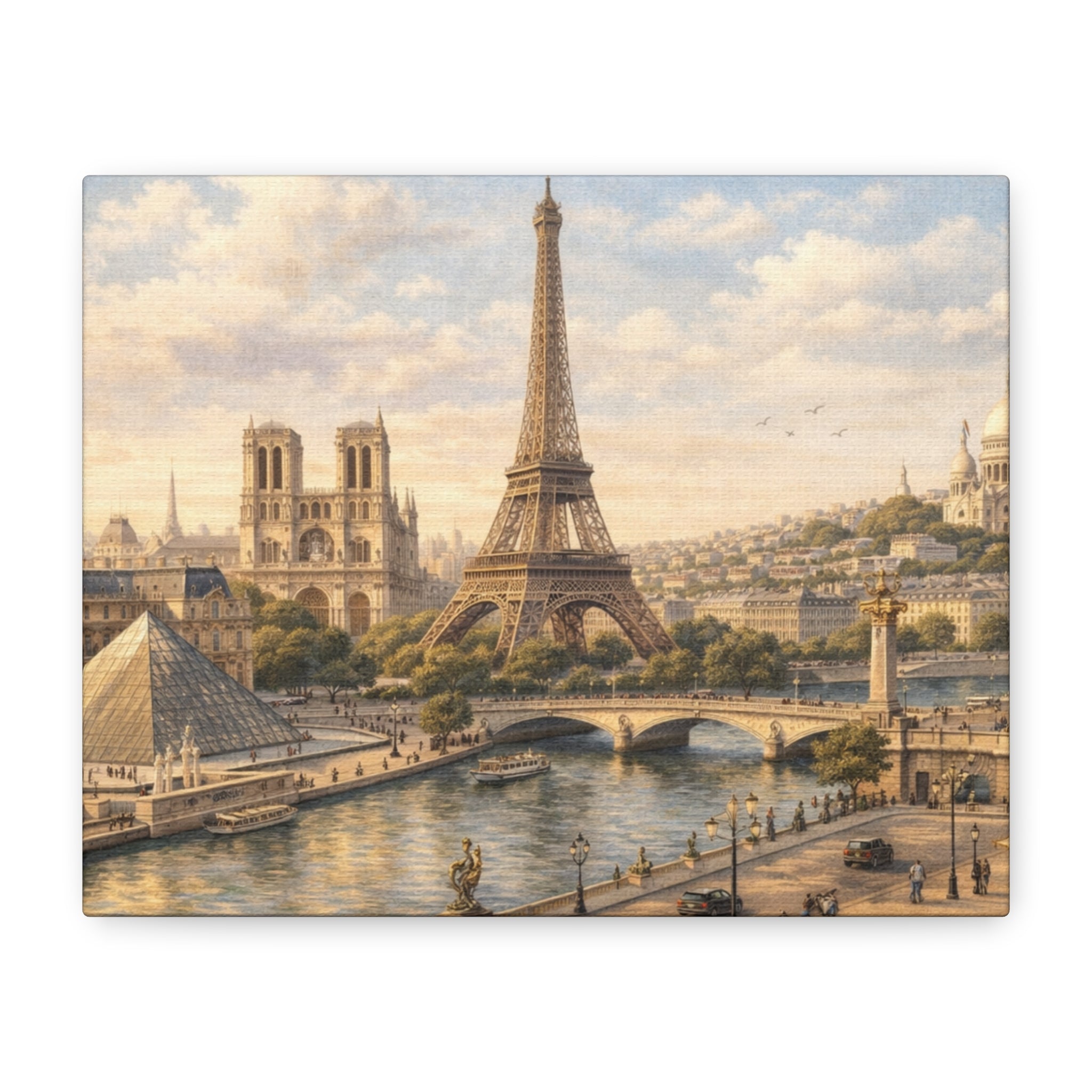 Paris Skyline Matte Canvas Wall Art