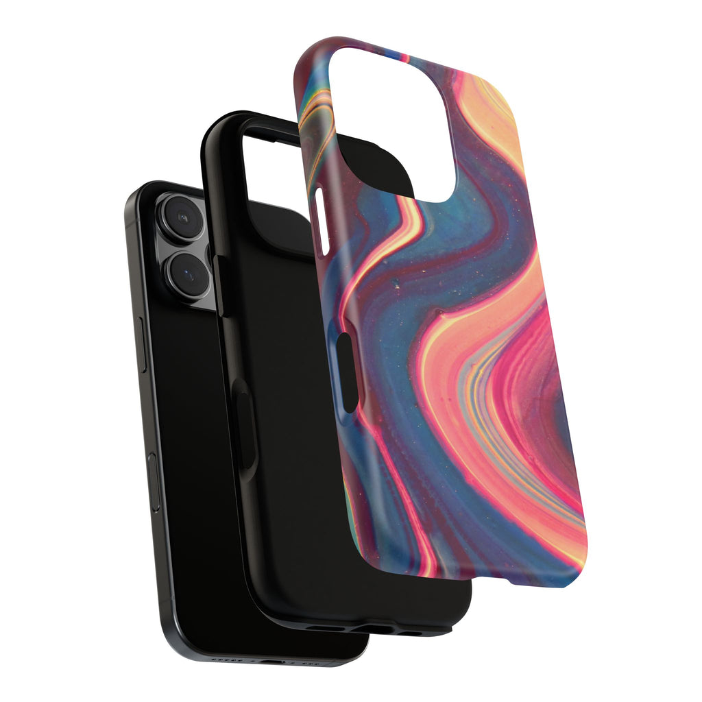 Colorful Wavy Marble Swirl Protective Phone Case