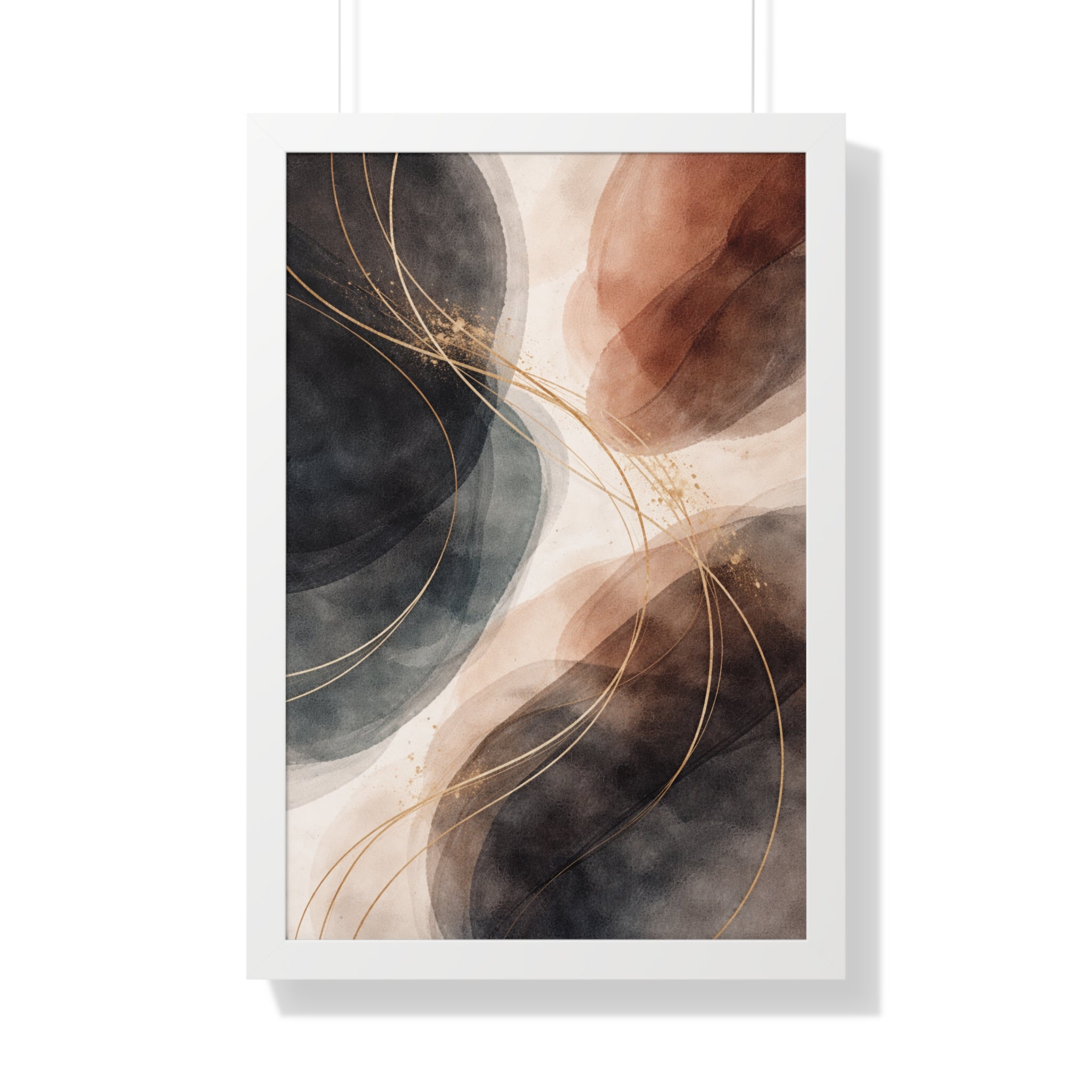 Abstract Earth Tones Framed Poster Modern Organic Wall Art Print