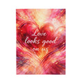 Love Looks Good On Us Heart Art Velveteen Plush Blanket Romantic Throw