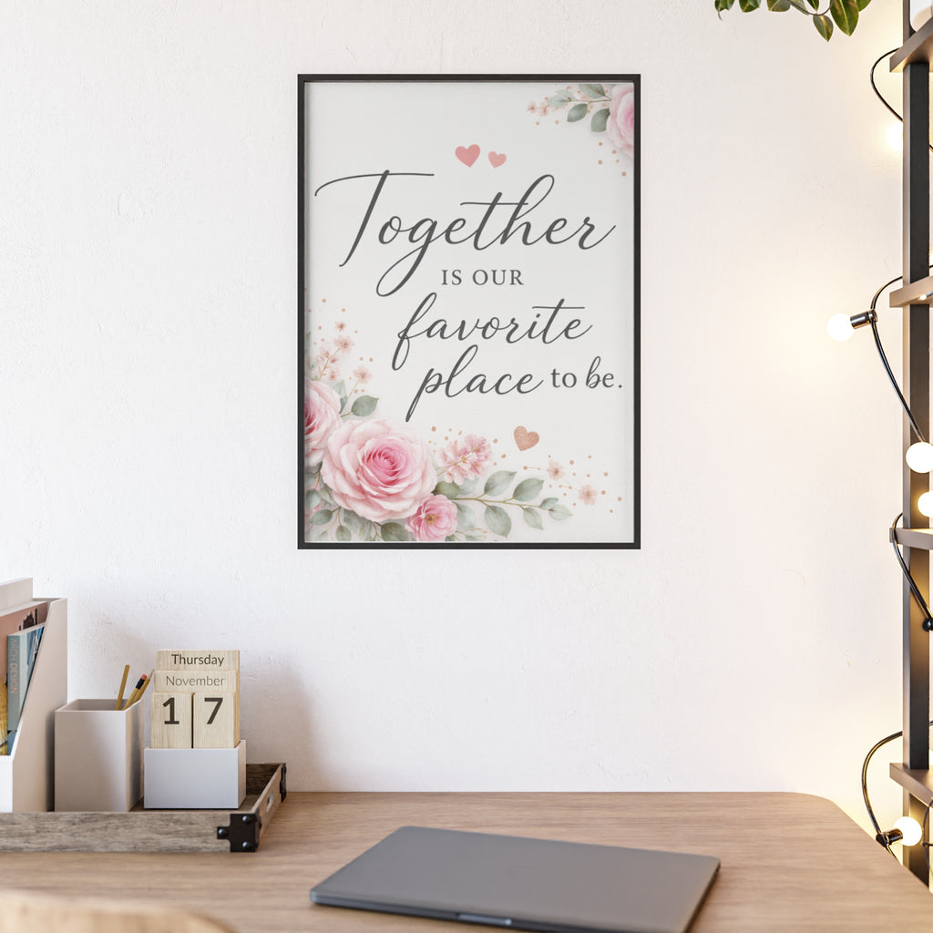 Together Is Our Favorite Place To Be Framed Floral Wall Art