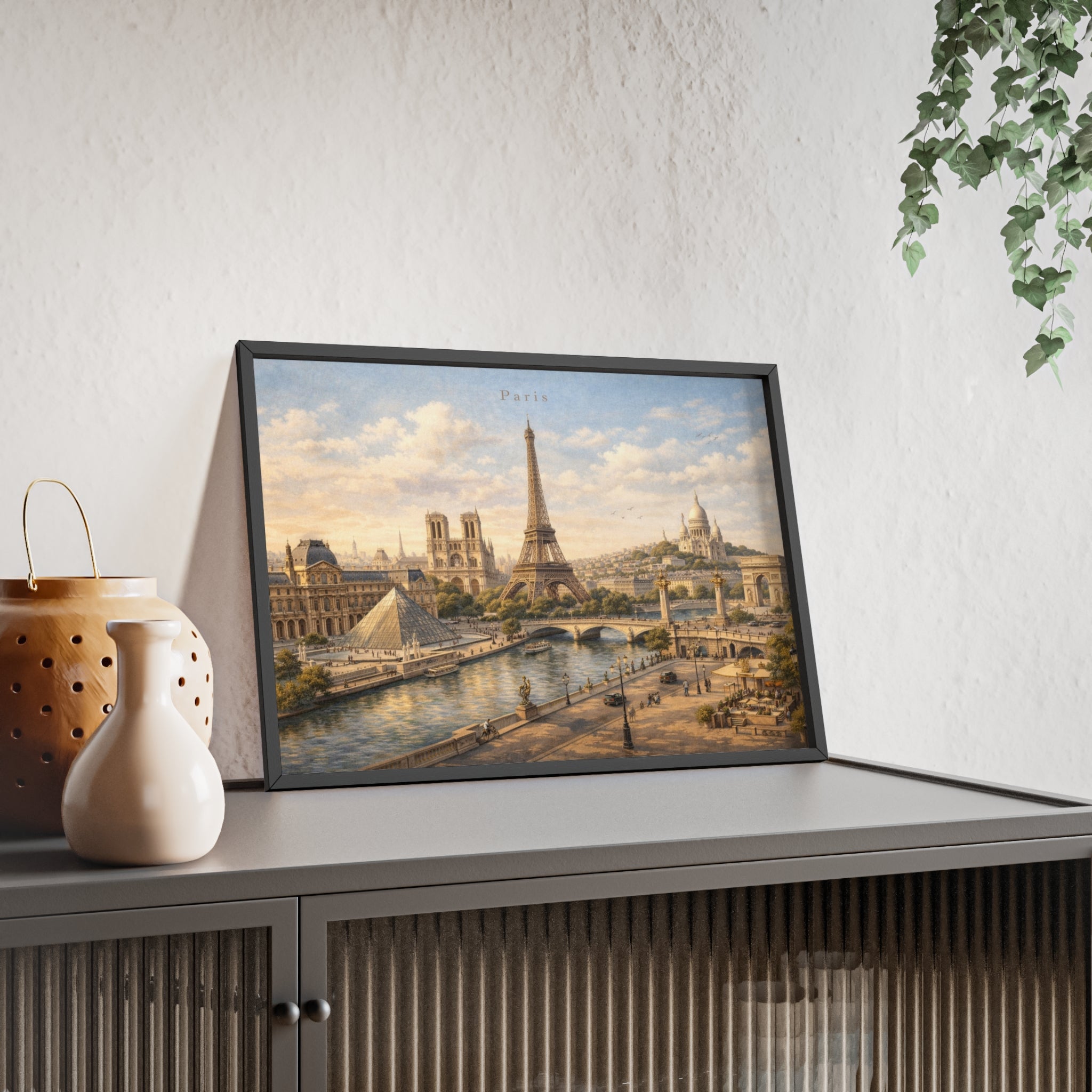 Paris Eiffel Tower Wood Framed Poster