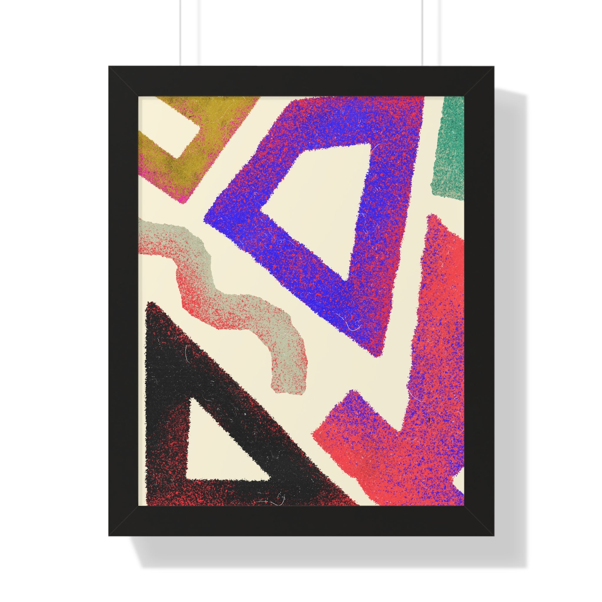 Abstract Colorful Geometric Framed Poster