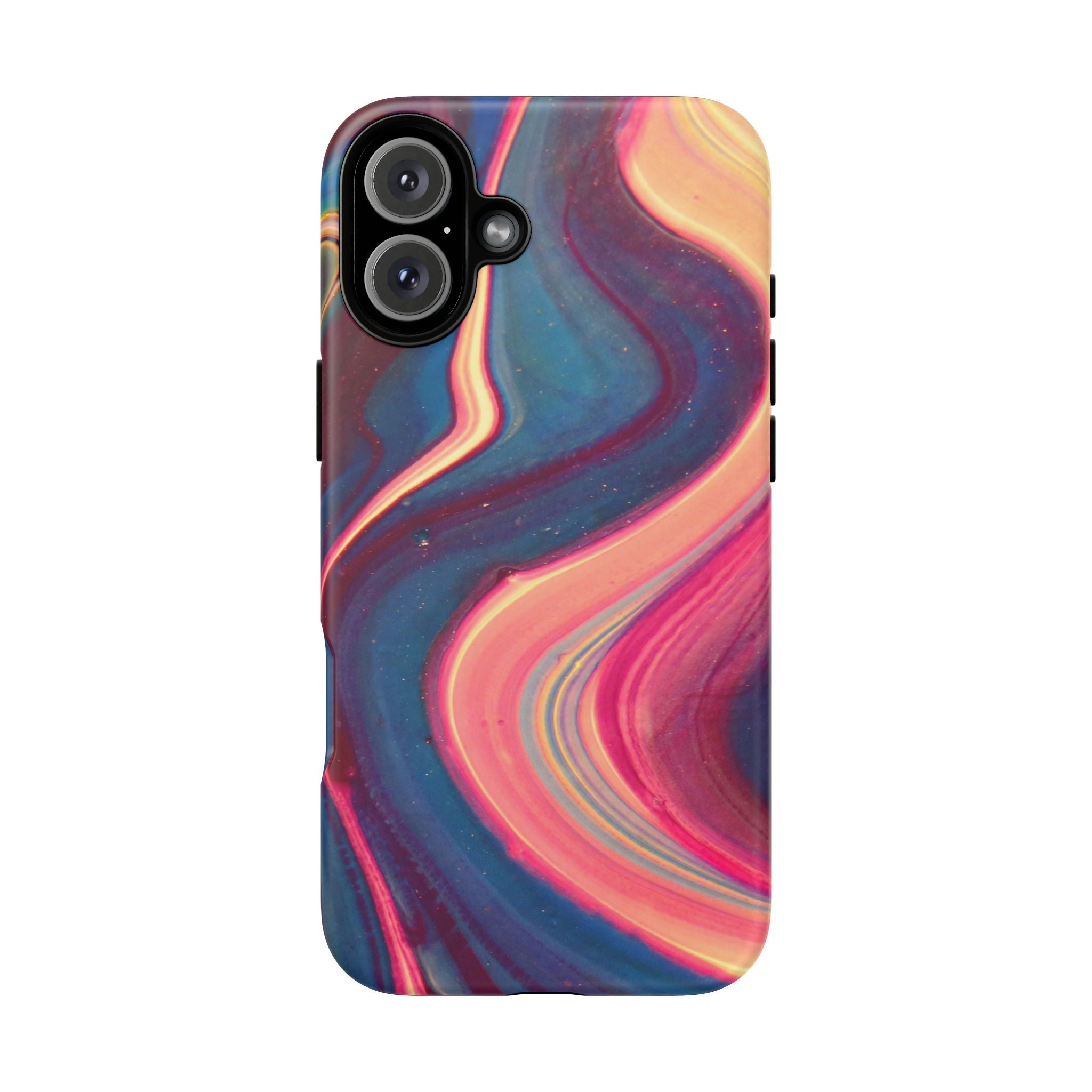 Colorful Wavy Marble Swirl Protective Phone Case
