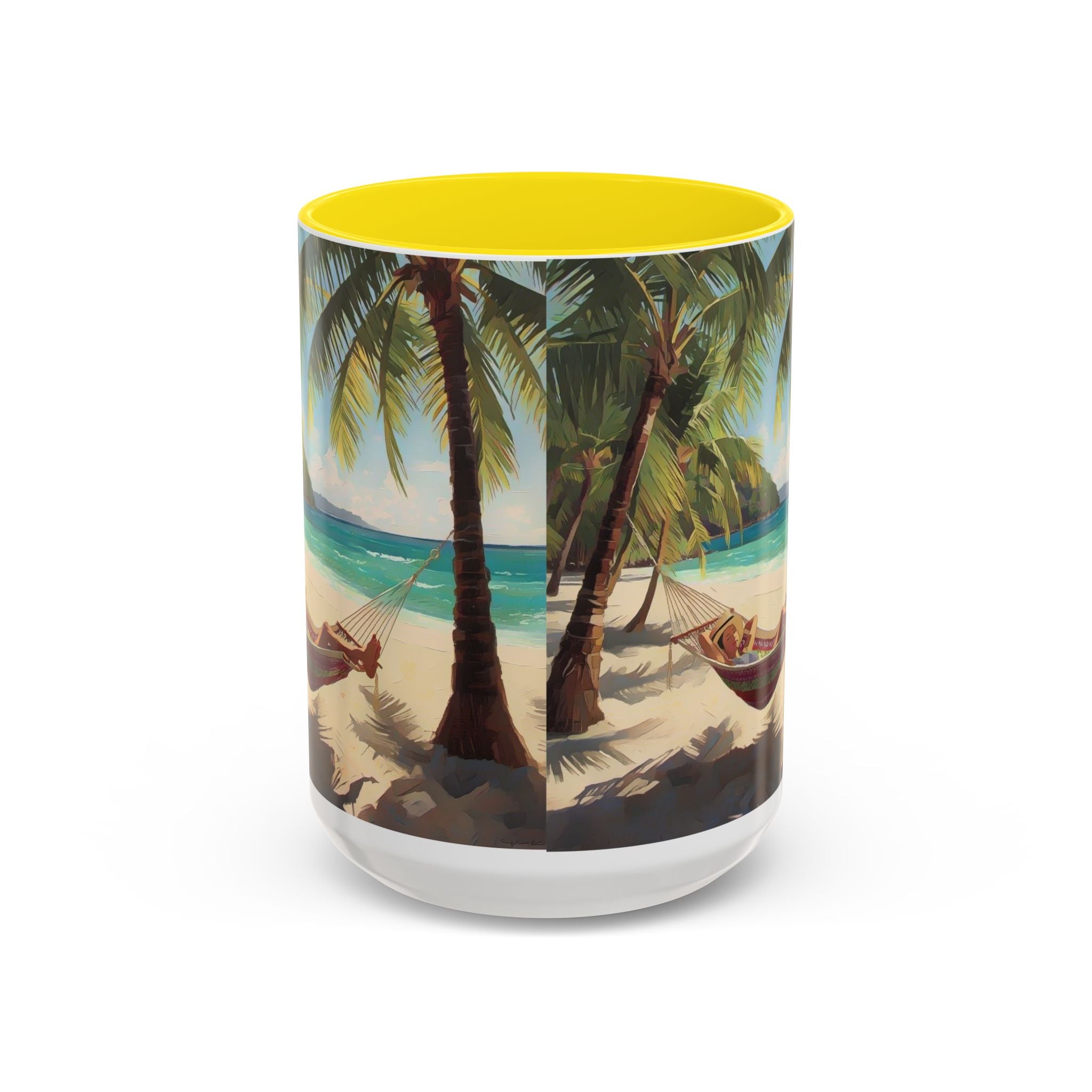 Tropical Beach Palm Trees & Hammock Coffee Mug