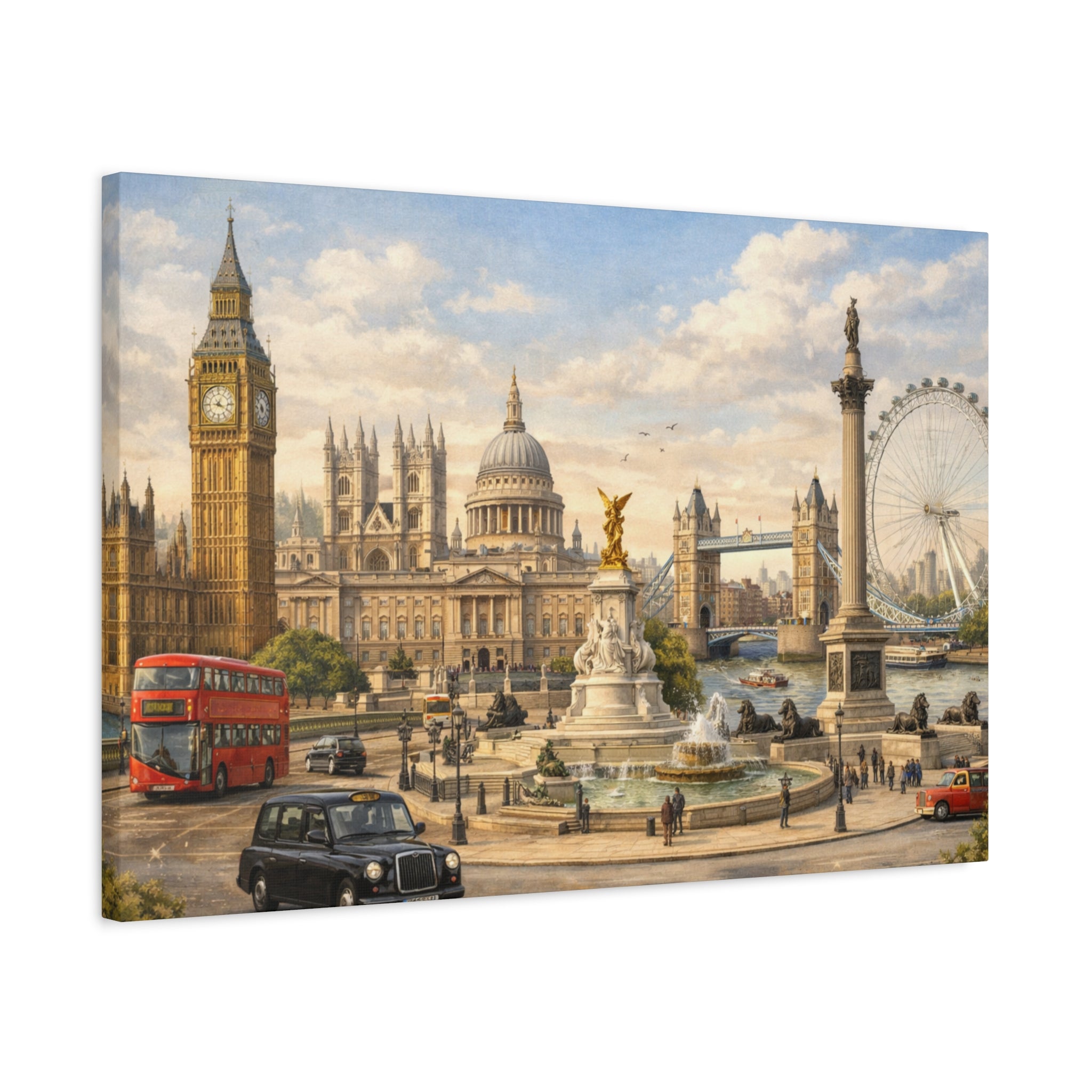 London Cityscape Matte Canvas Print Wall Art