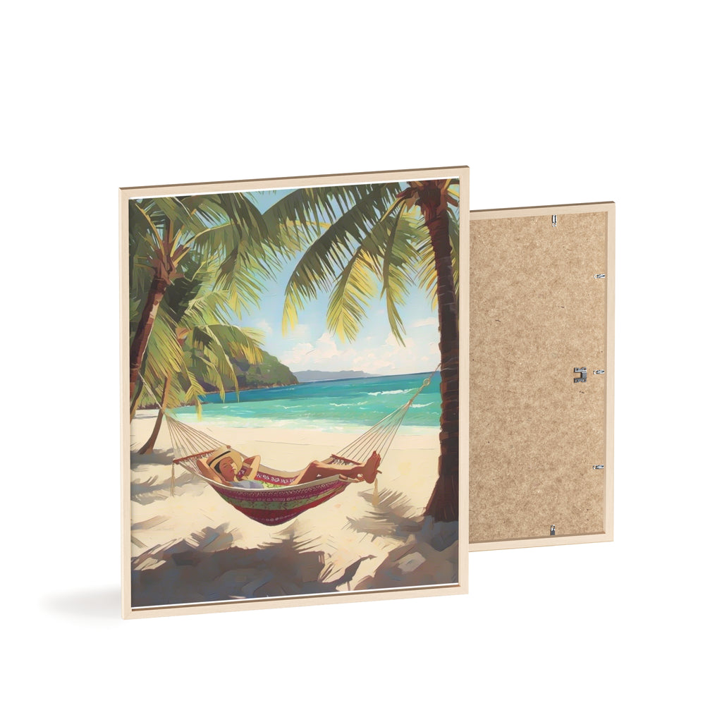 Tropical Beach Hammock Framed Poster