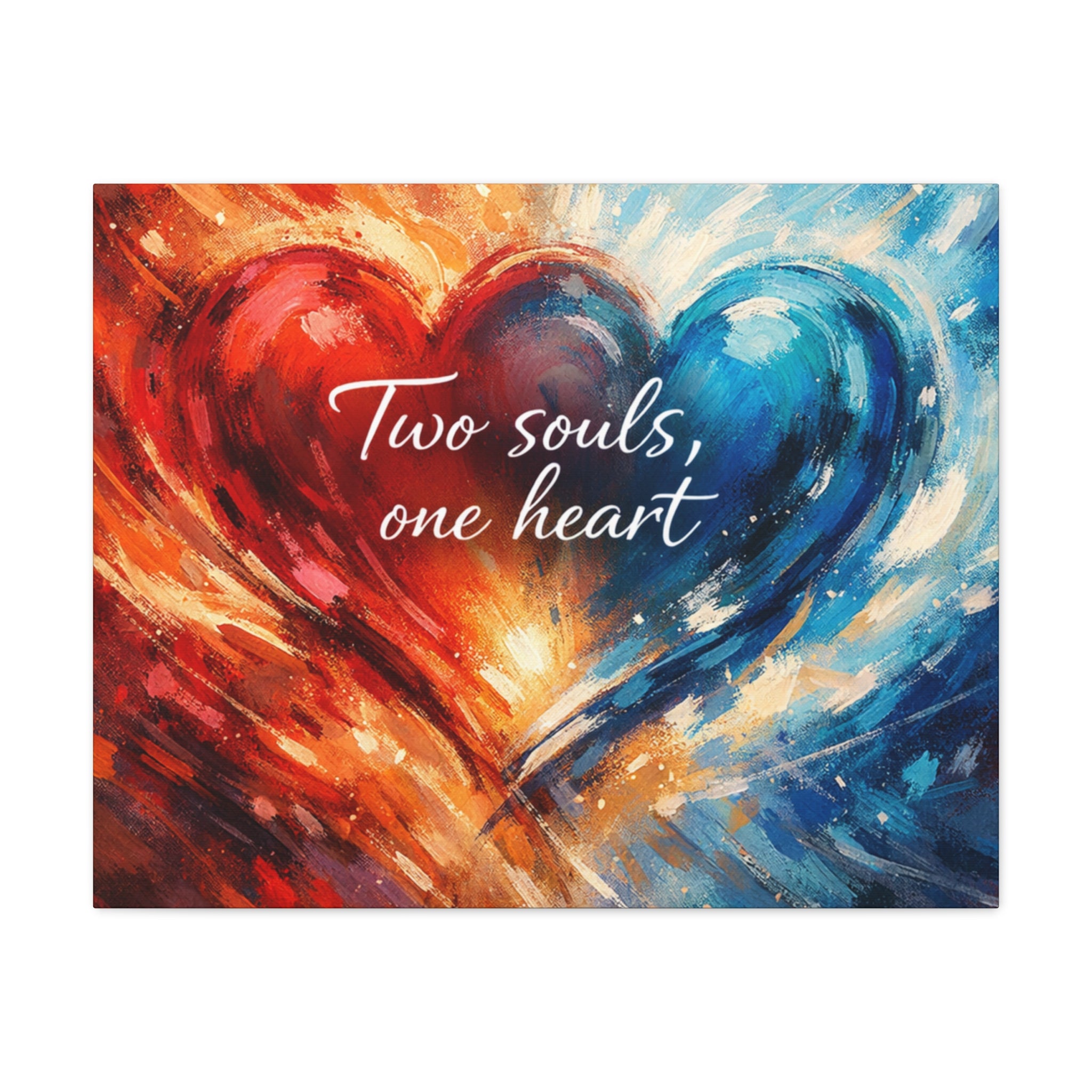 Two Souls One Heart Intertwined Heart Matte Canvas