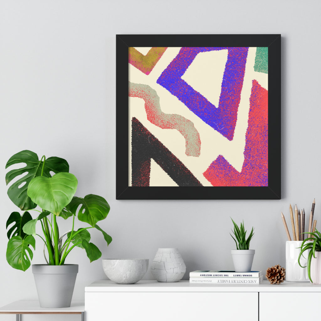 Abstract Colorful Geometric Framed Poster