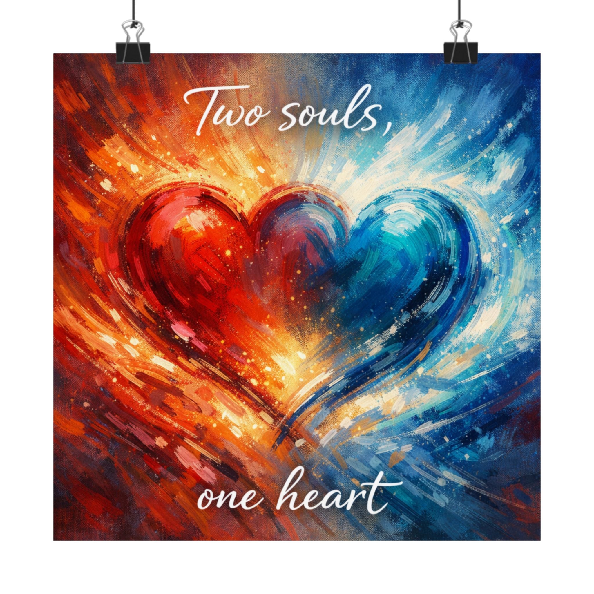 Two Souls One Heart Romantic Matte Poster