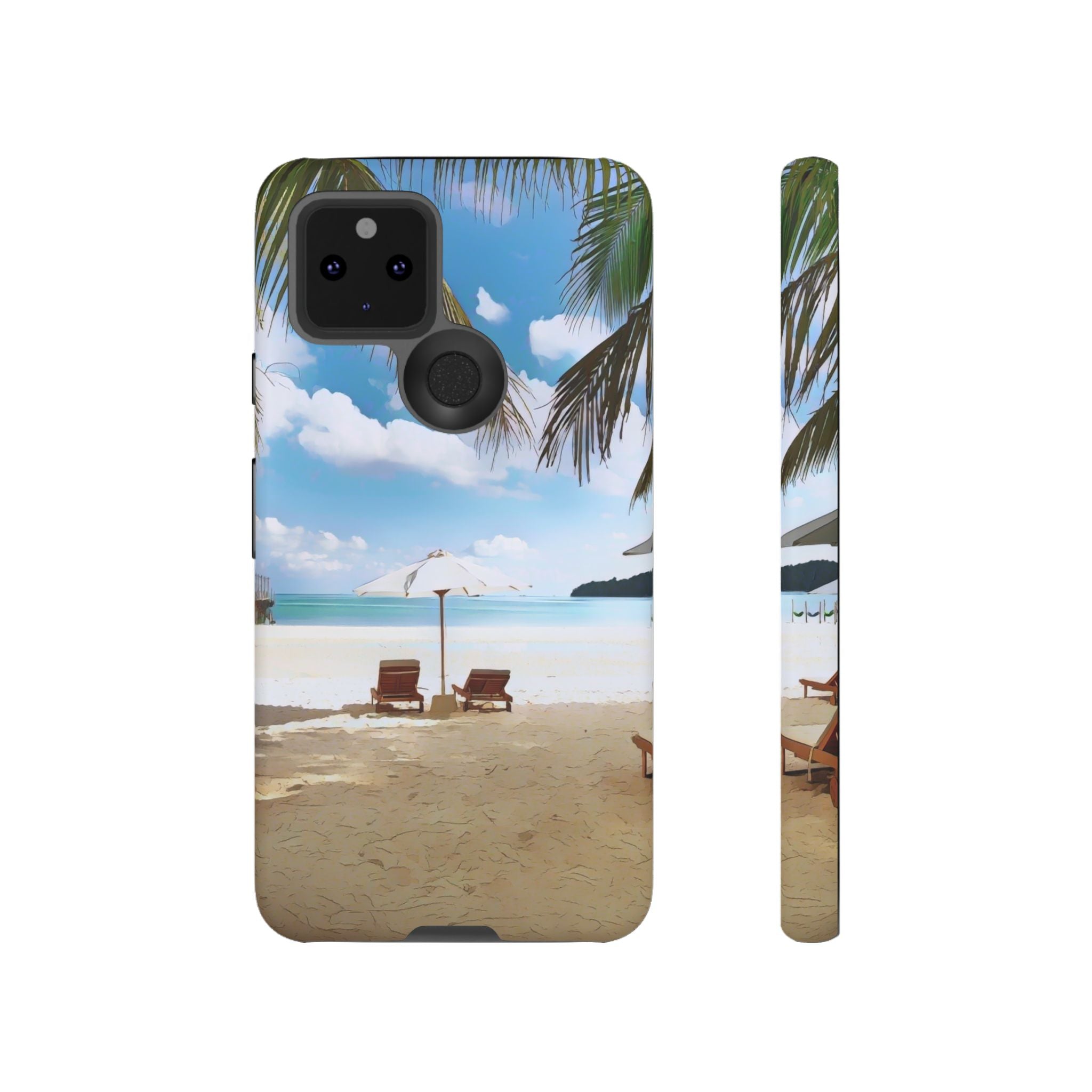 Beach Paradise Tropical Palm Beach Scene Tough Phone Case