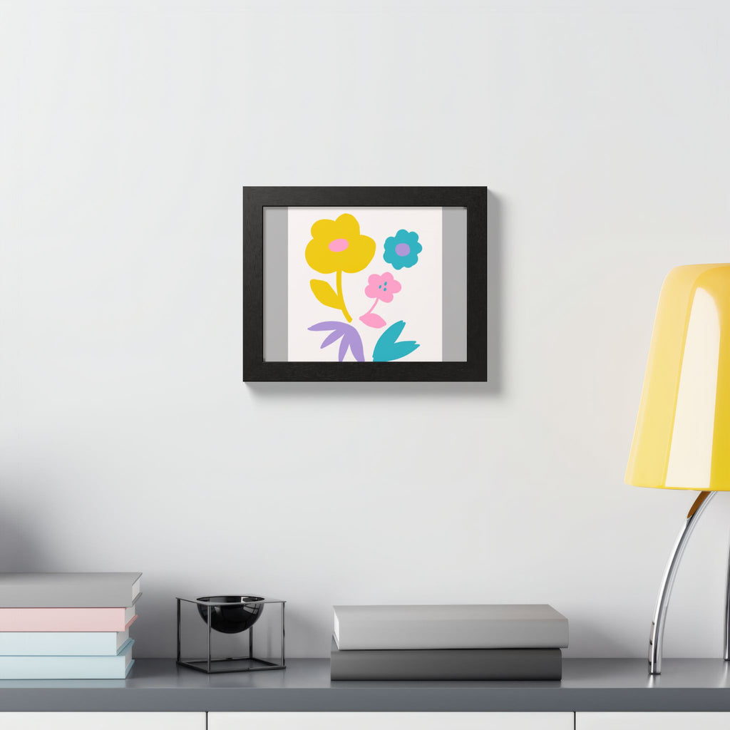 Multi-Color Floral Framed Poster