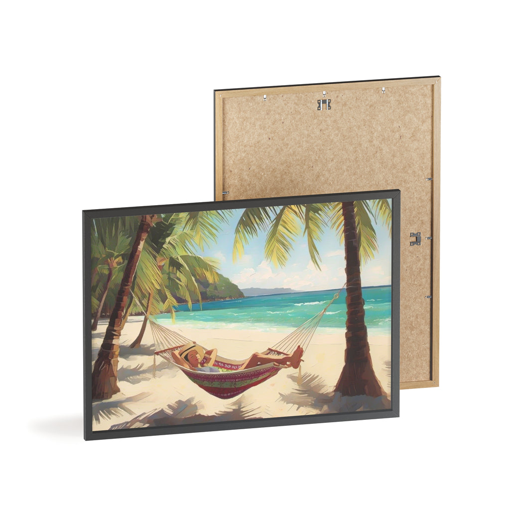 Tropical Beach Hammock Framed Poster