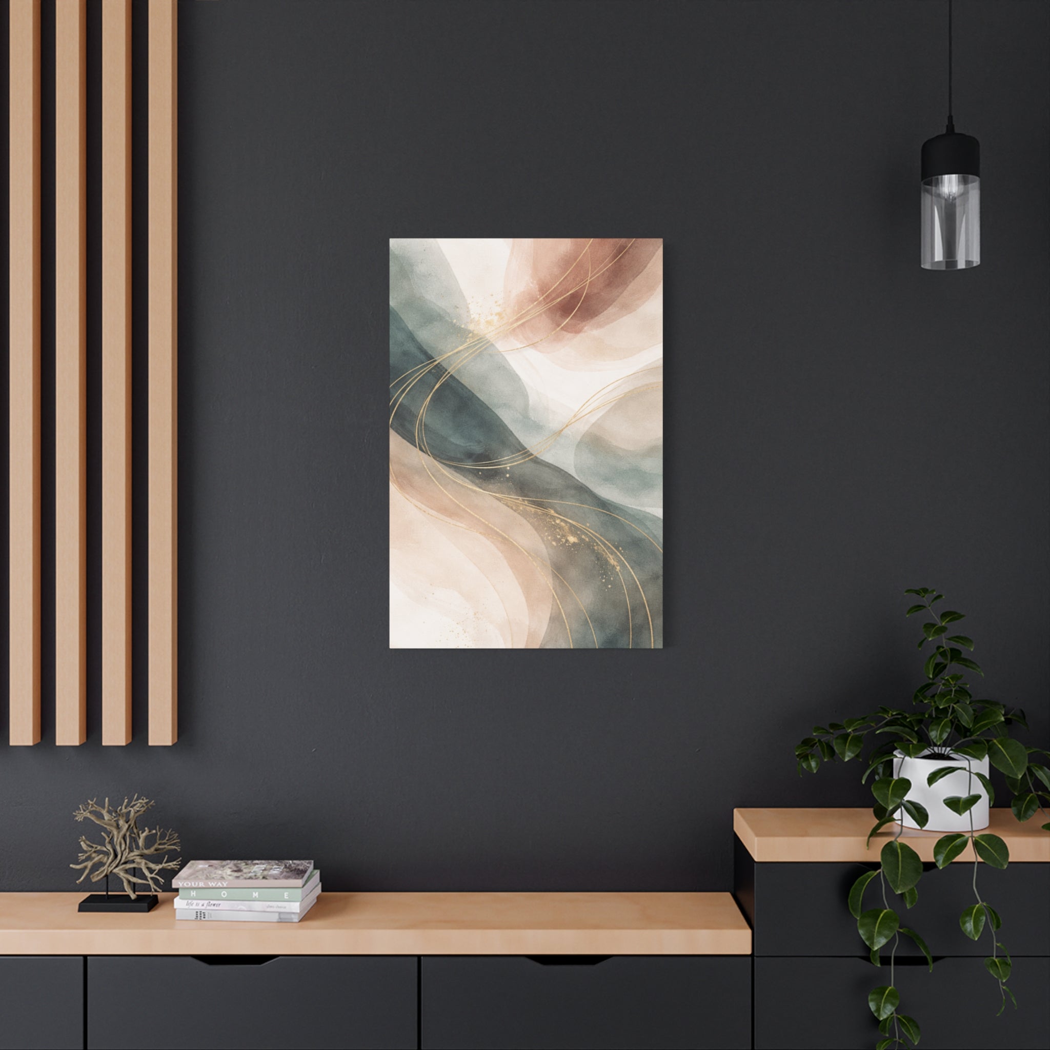 Abstract Coastal Waves Matte Canvas — Stretched Wall Art