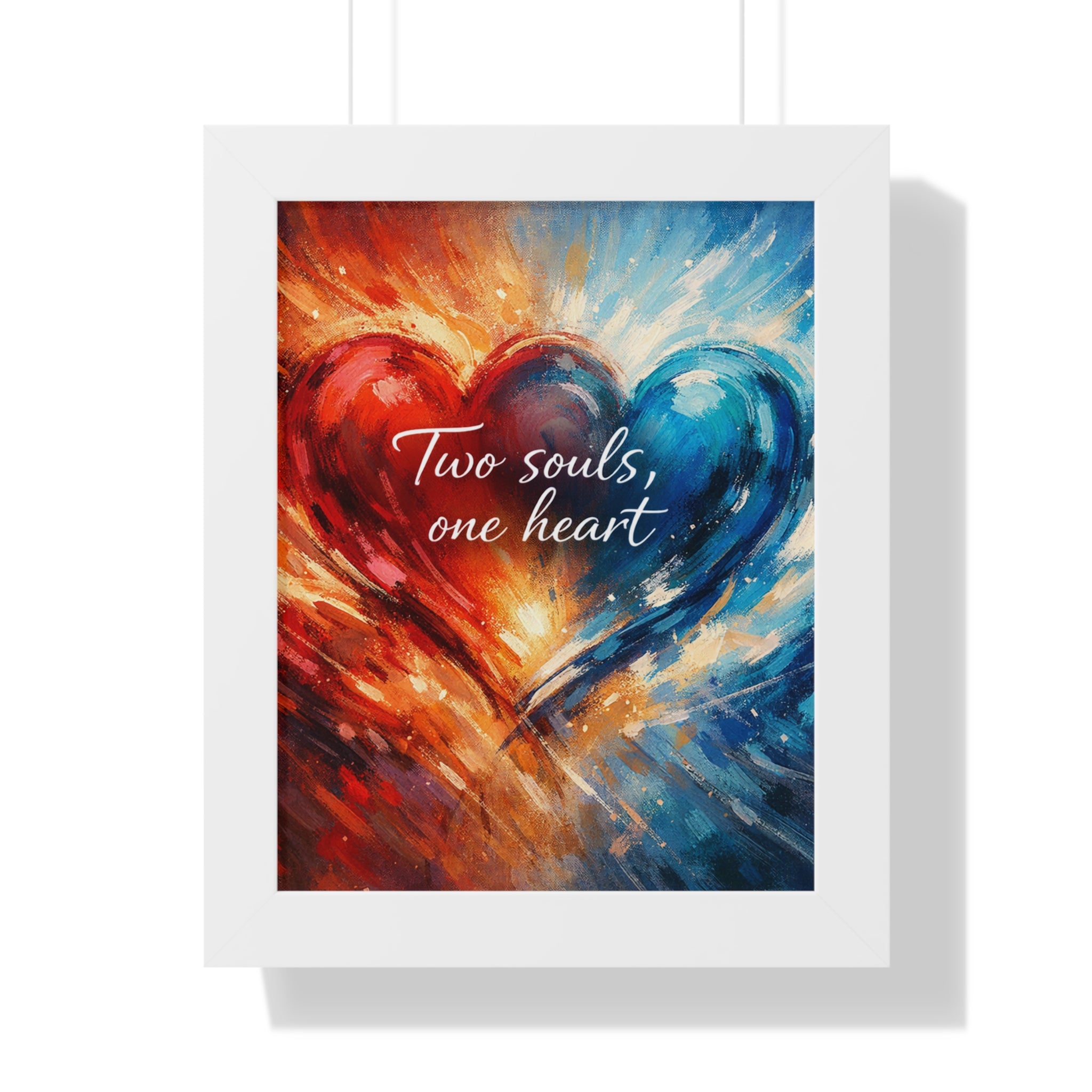 Two Souls One Heart Romantic Art Framed Poster