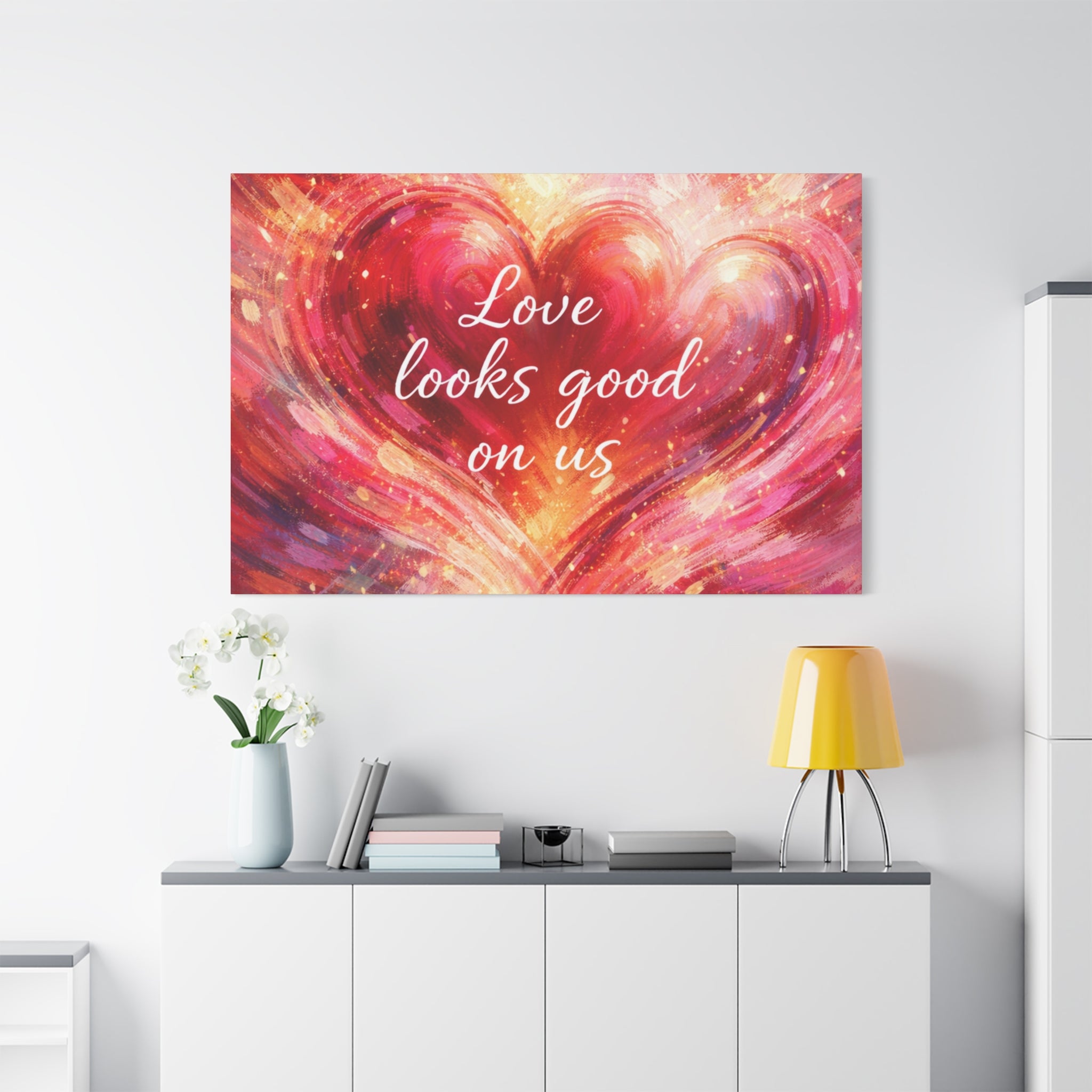 Love Looks Good On Us Matte Canvas Wall Art