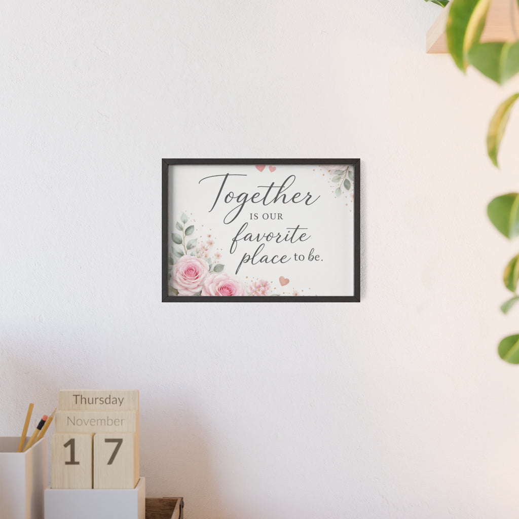 Together Is Our Favorite Place To Be Framed Floral Wall Art