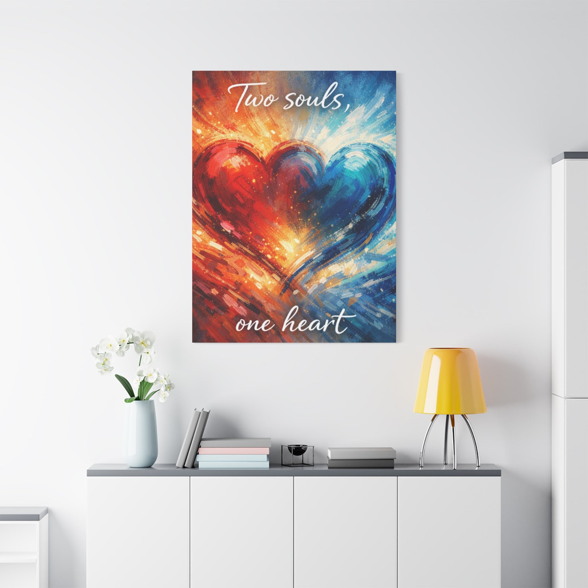 Two Souls One Heart Abstract Heart Canvas