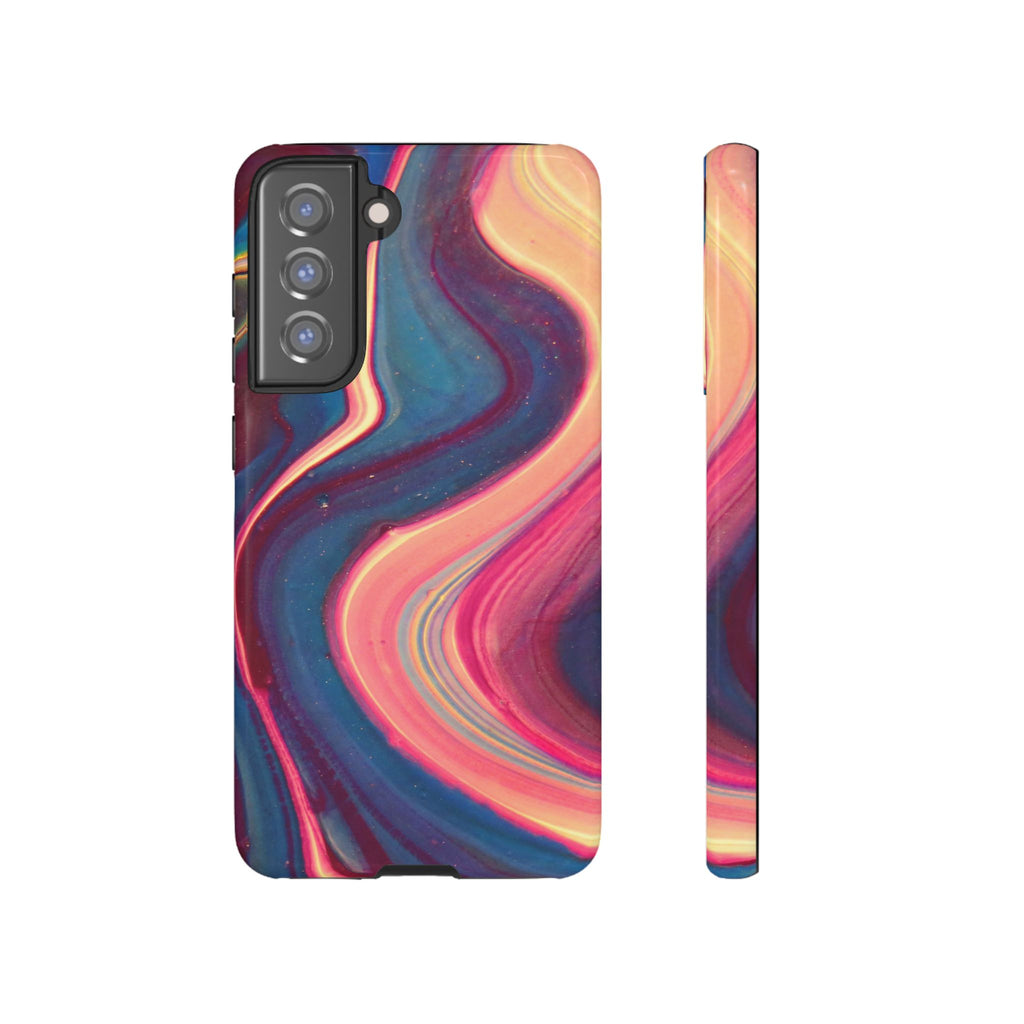 Colorful Wavy Marble Swirl Protective Phone Case