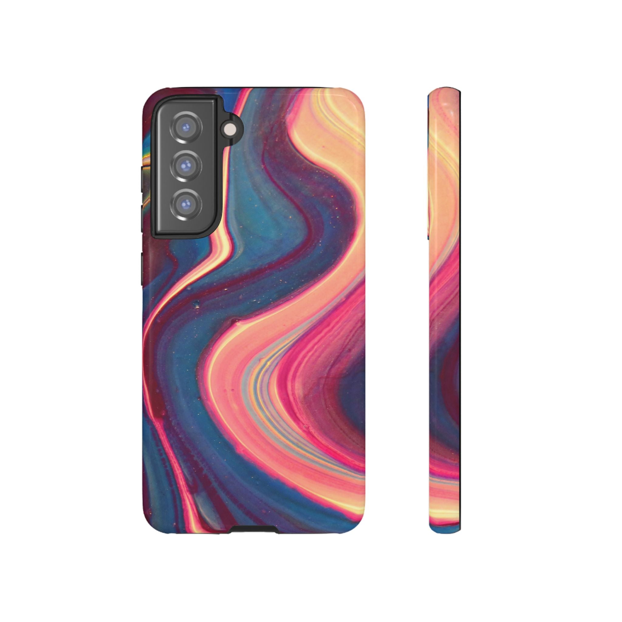 Colorful Wavy Marble Swirl Protective Phone Case