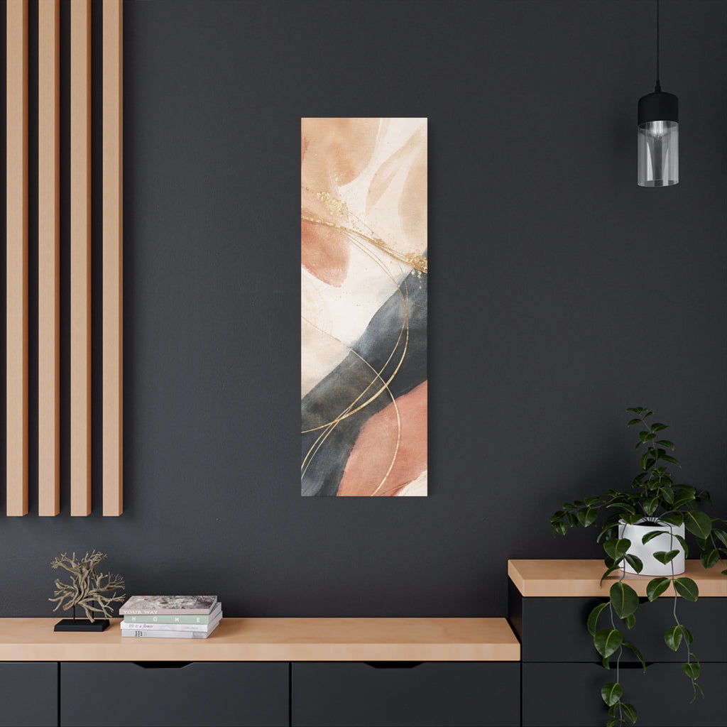 Abstract Blush & Gold Matte Canvas Print