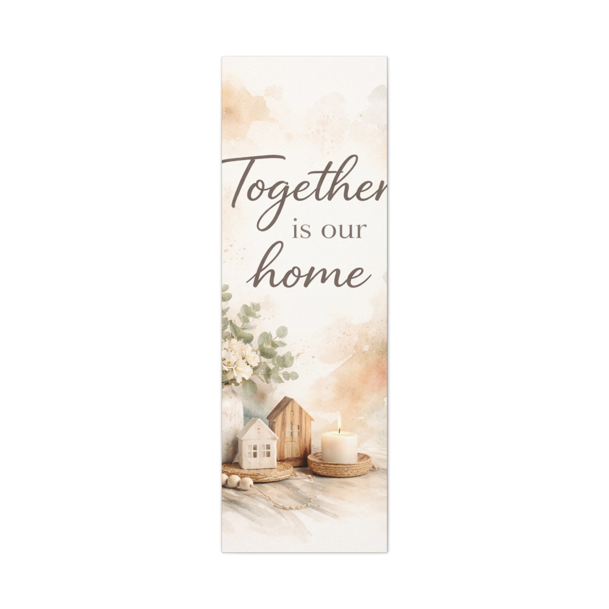 Together Is Our Home Floral Inspirational Decor Canvas Wall Art