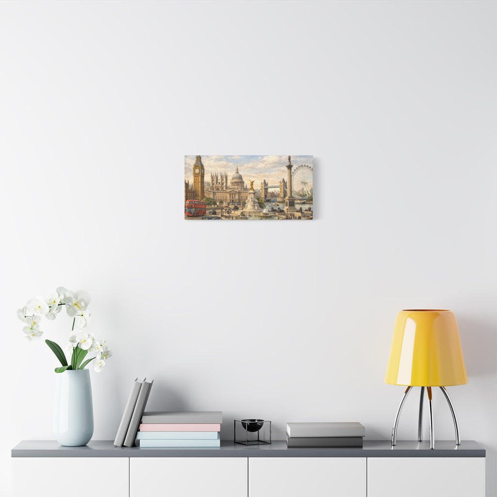 London Cityscape Matte Canvas Print Wall Art