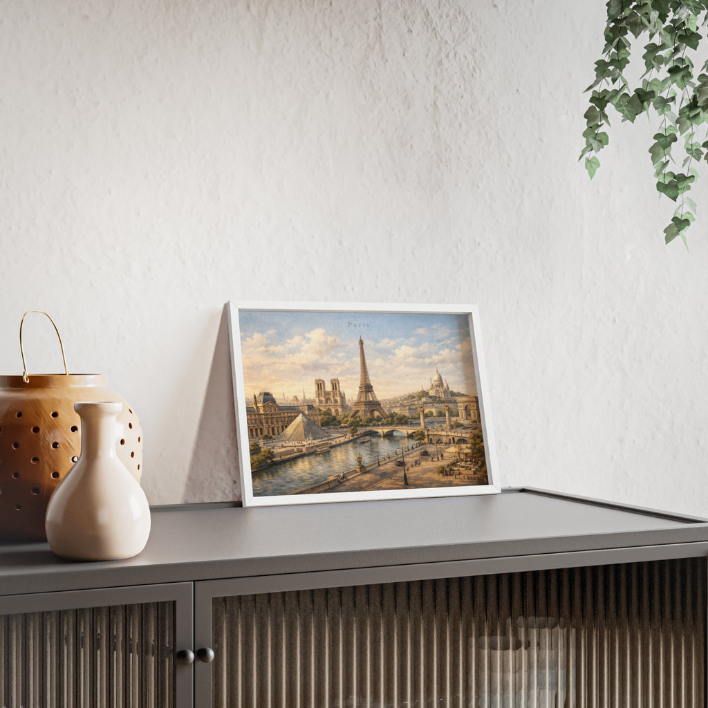 Paris Eiffel Tower Wood Framed Poster