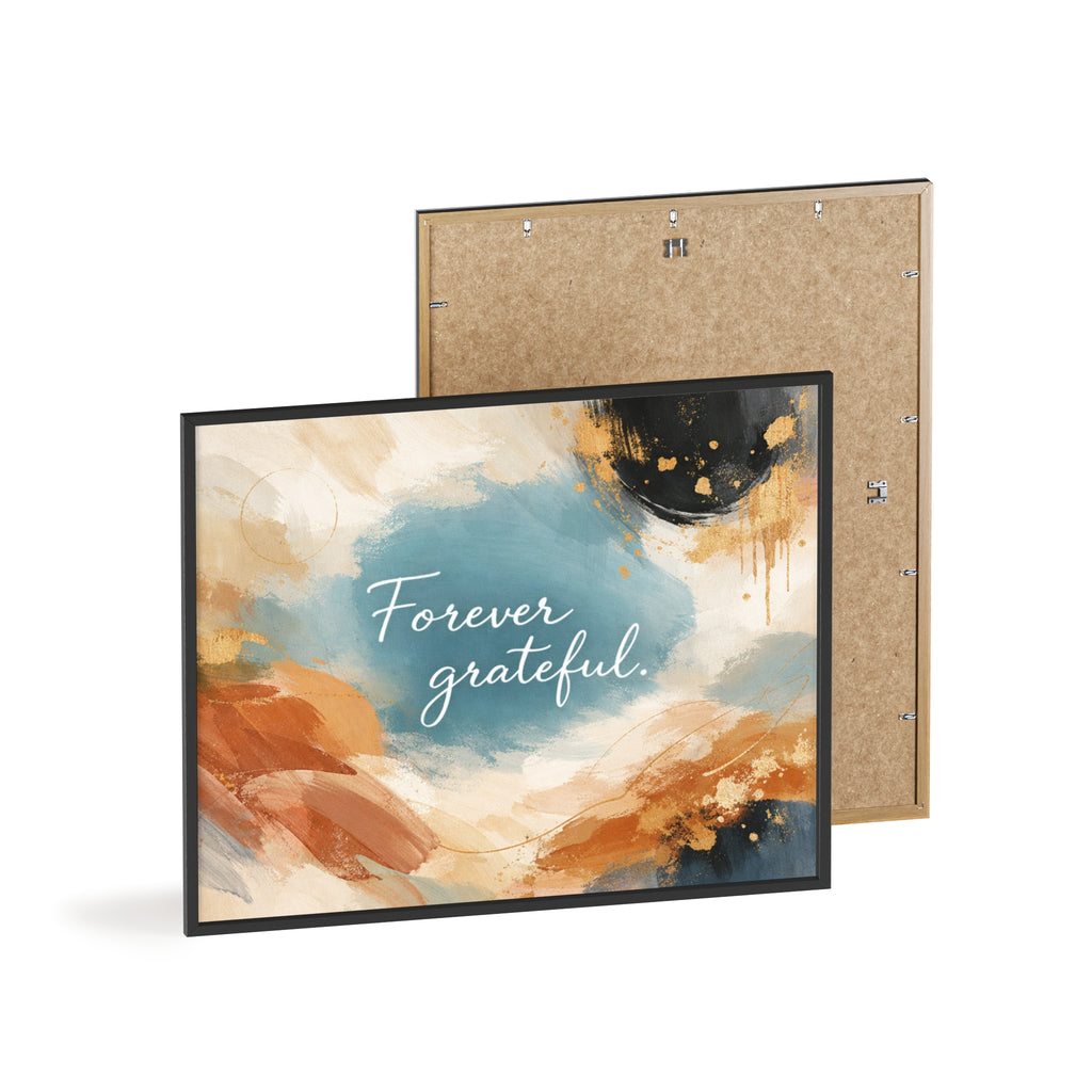 Forever Grateful Framed Poster Abstract Watercolor Wall Art