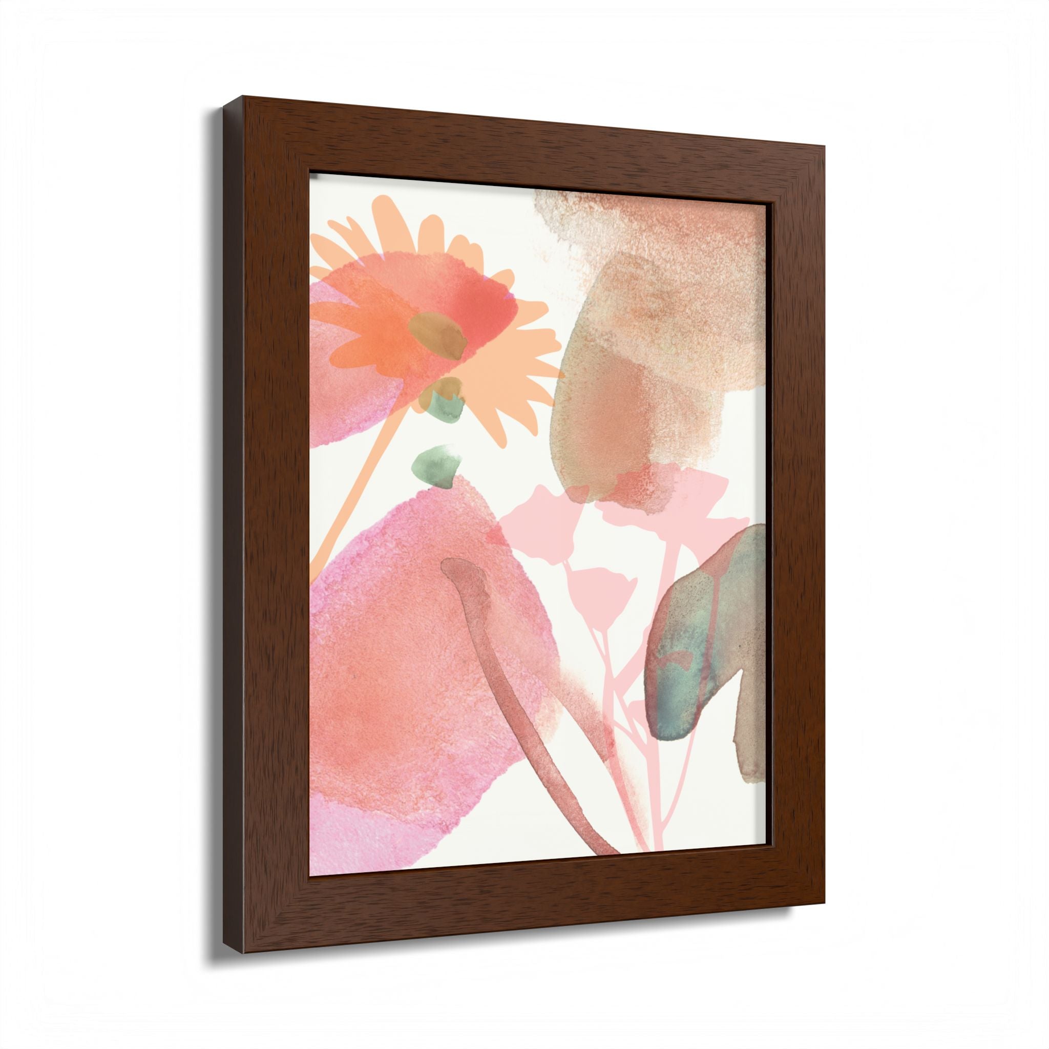 Multi-Color Abstract & Floral Design Framed Poster