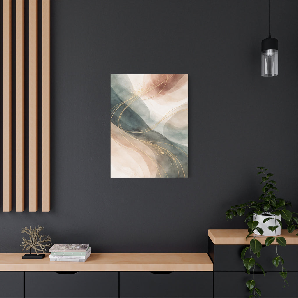 Abstract Coastal Waves Matte Canvas — Stretched Wall Art
