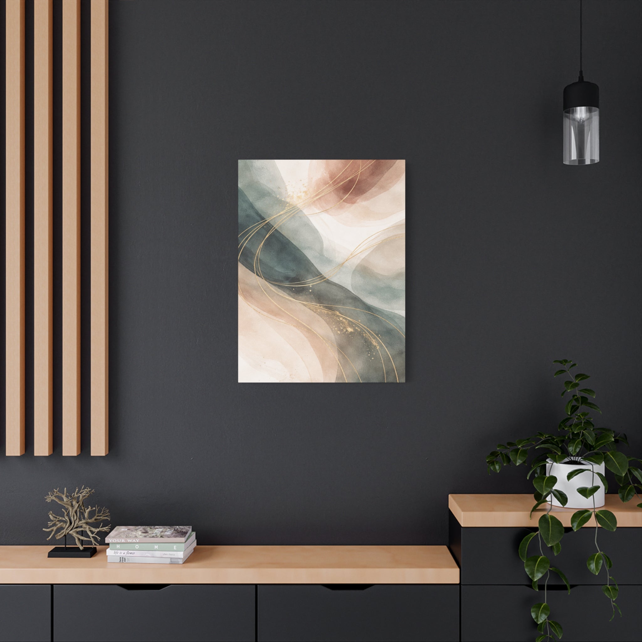 Abstract Coastal Waves Matte Canvas — Stretched Wall Art