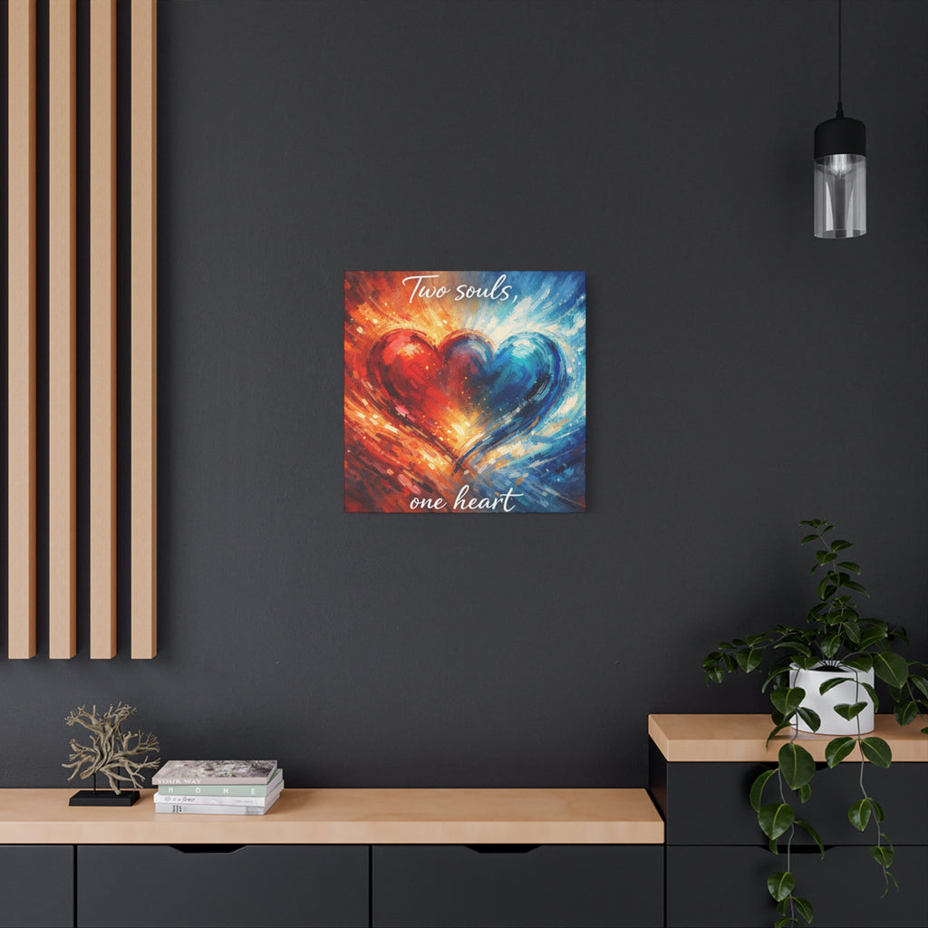 Two Souls One Heart Abstract Heart Canvas