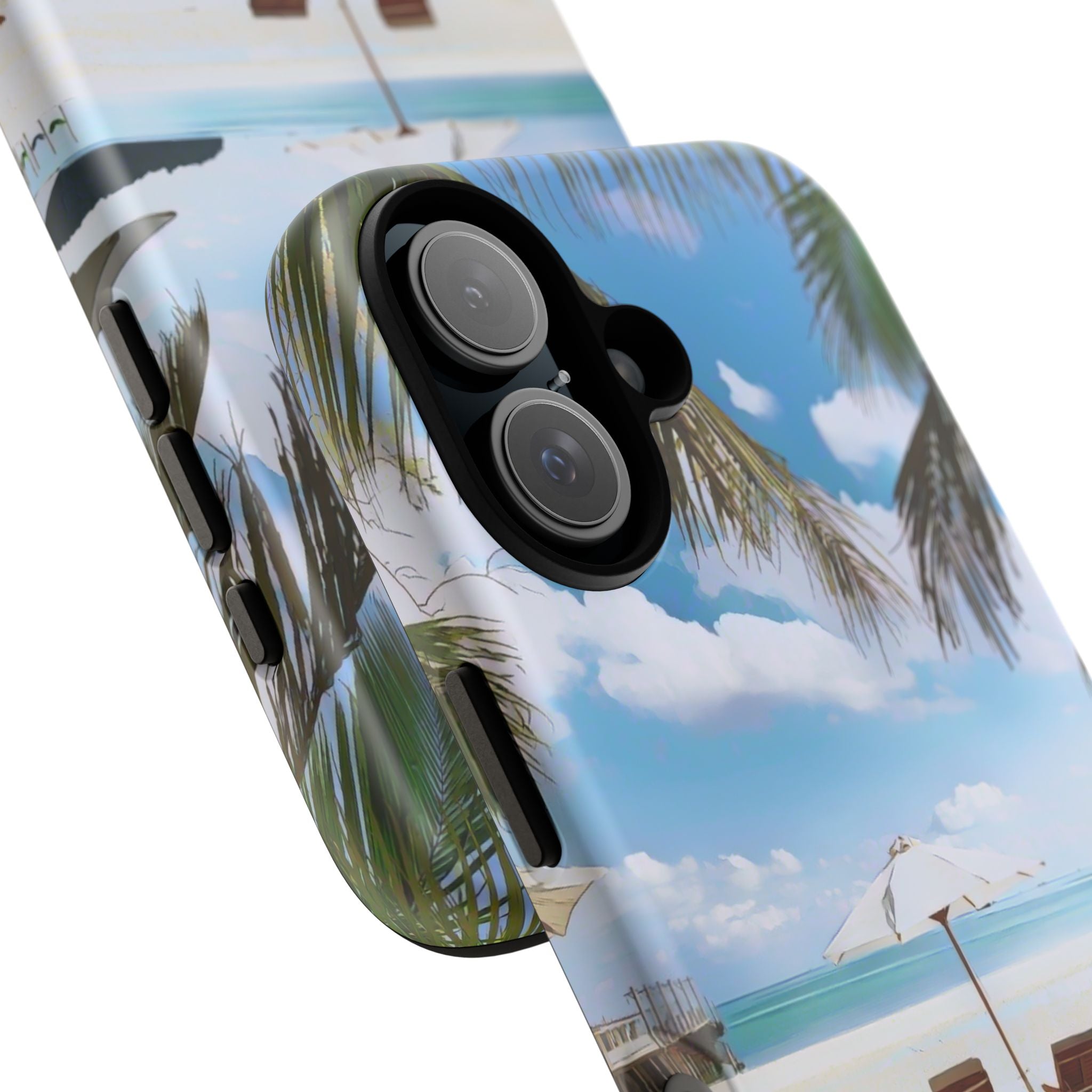 Beach Paradise Tropical Palm Beach Scene Tough Phone Case