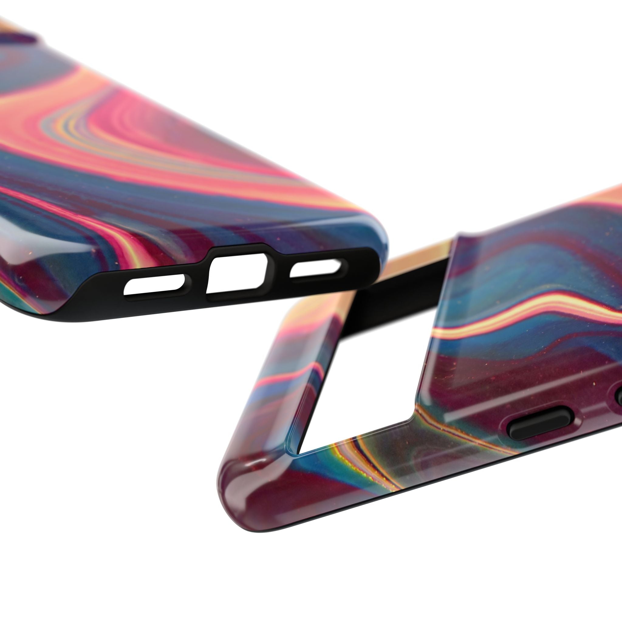 Colorful Wavy Marble Swirl Protective Phone Case